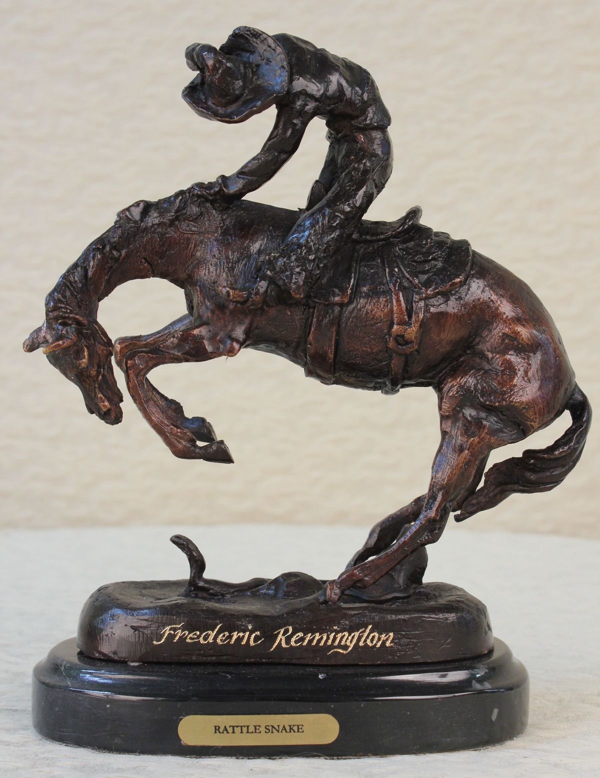 BRONZE FREDERIC REMINGTON RATTLESNAKE SCULPTURE STATUE COLLECTIBLE NEW FIGURINE