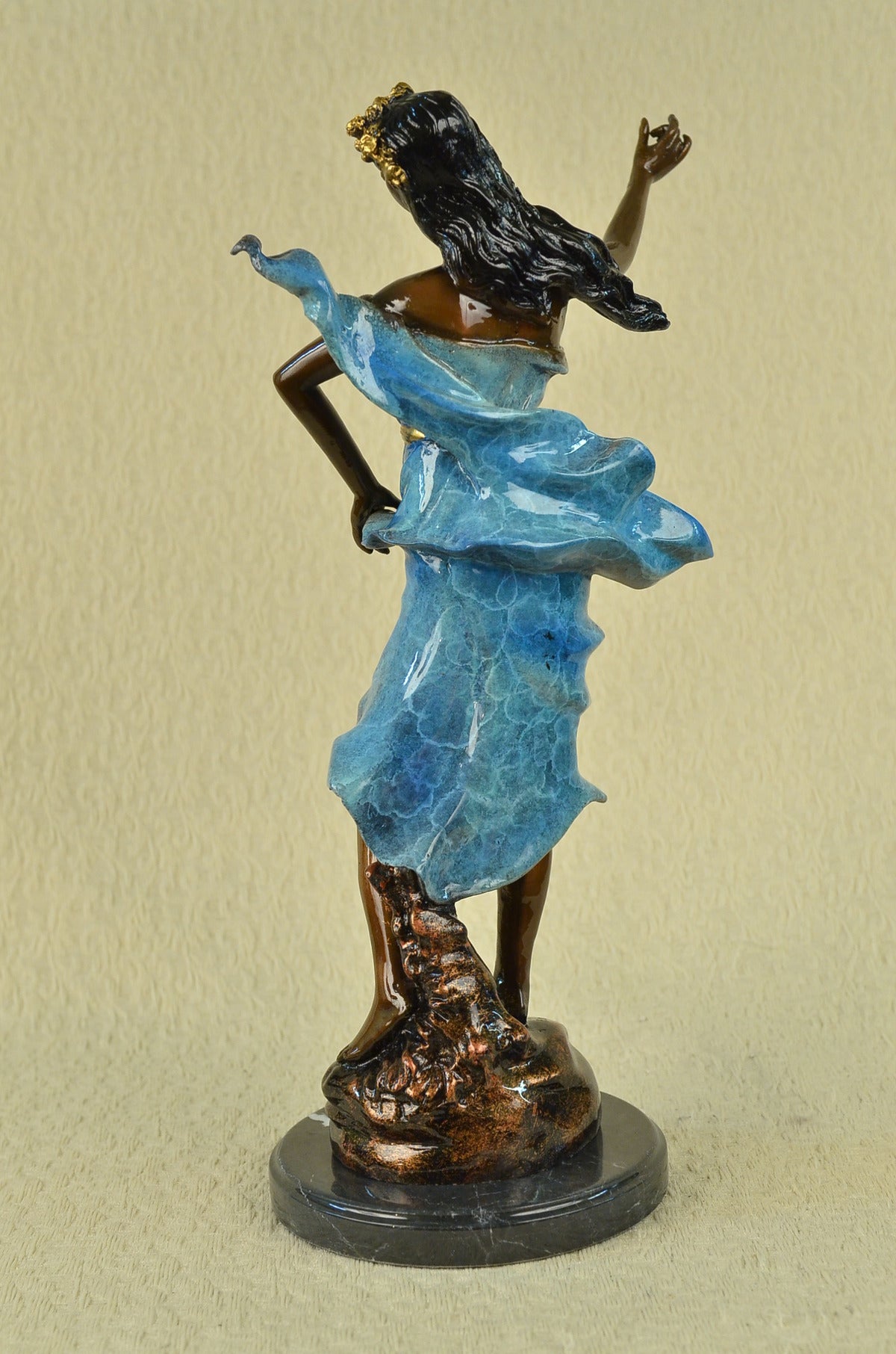Handcrafted bronze sculpture SALE Hot Deco Art Flower With Girl Island Large