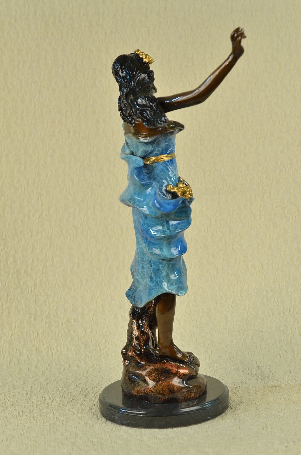 Handcrafted bronze sculpture SALE Hot Deco Art Flower With Girl Island Large