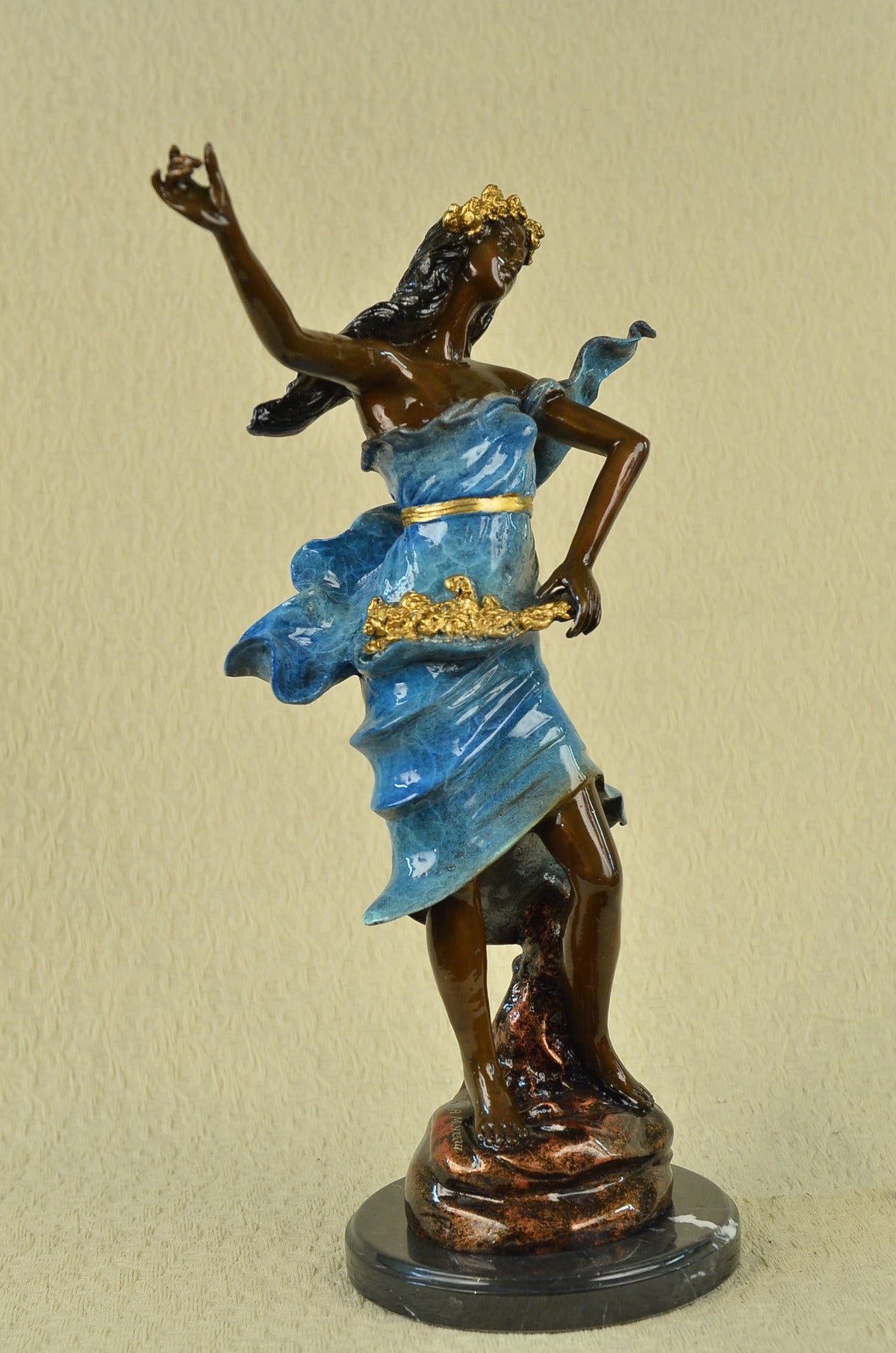 Handcrafted bronze sculpture SALE Hot Deco Art Flower With Girl Island Large