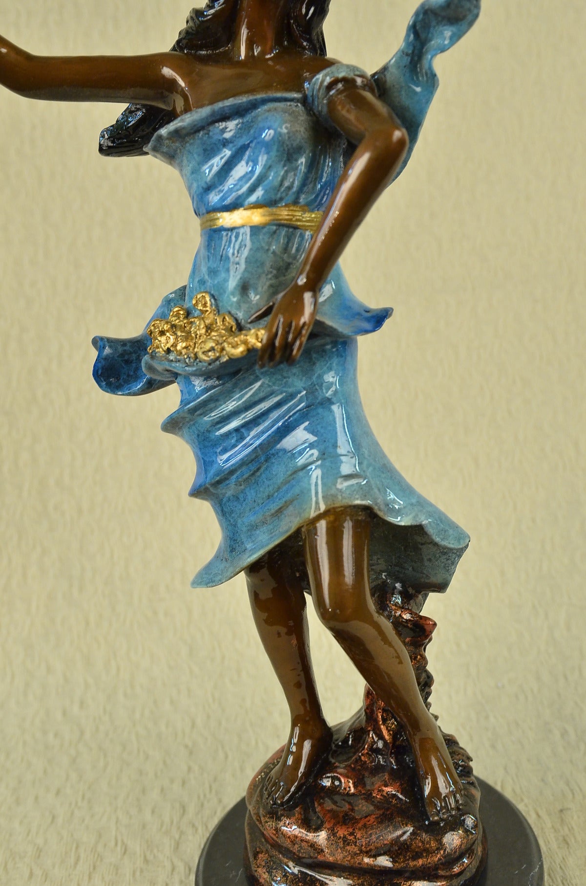 Handcrafted bronze sculpture SALE Hot Deco Art Flower With Girl Island Large