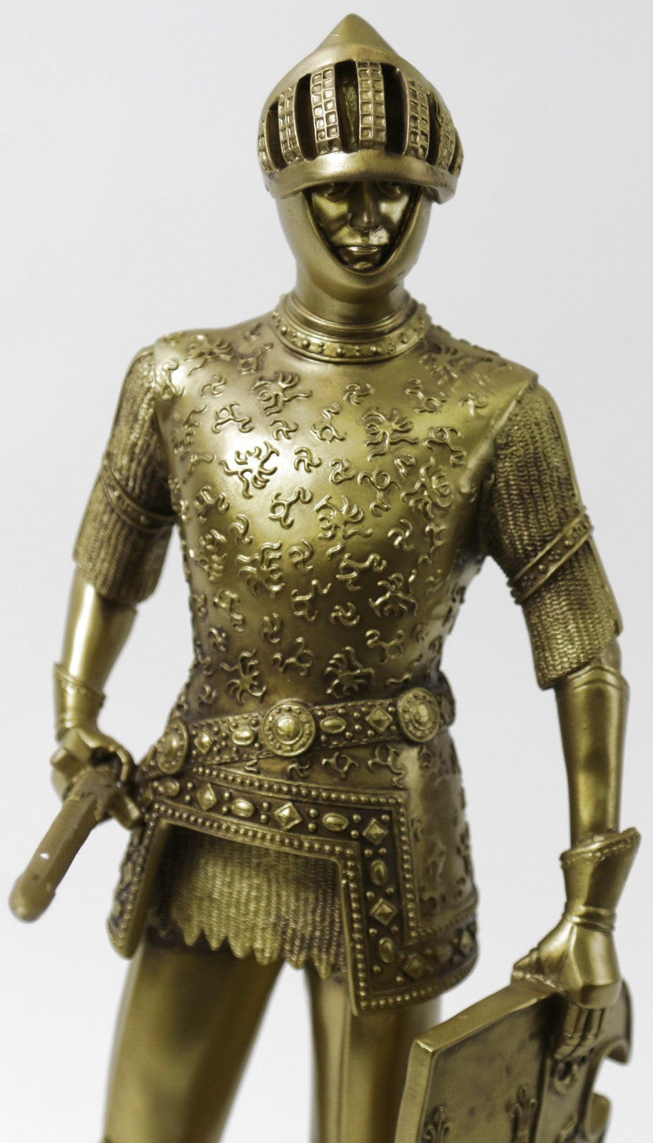 18 Inch Medieval Knight with Shield and Sword Statue Figurine Home Decor