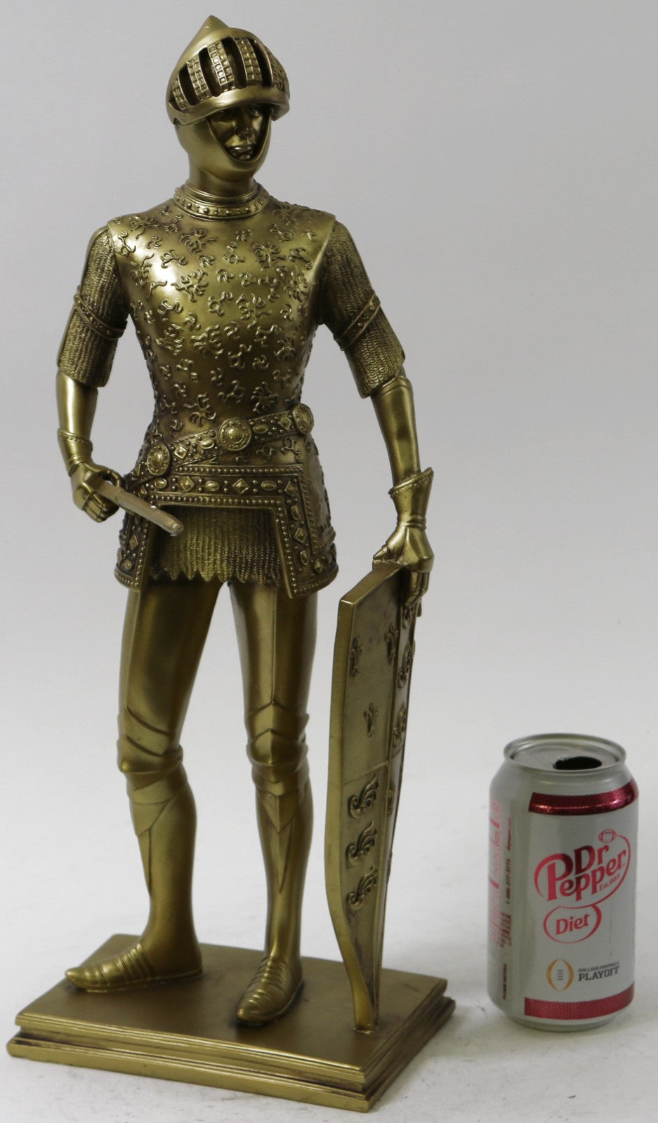 18 Inch Medieval Knight with Shield and Sword Statue Figurine Home Decor
