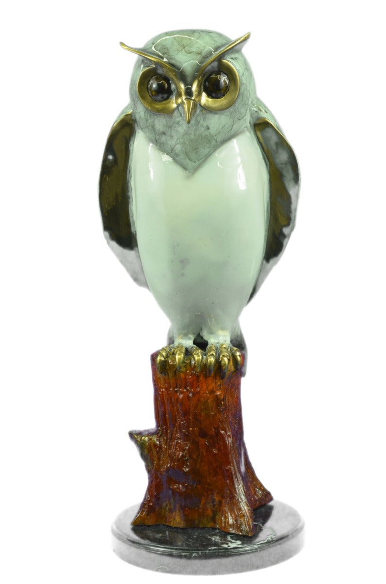 Limited Edition Original Marius Screech Owl Bird Bronze Sculpture Marble Statue