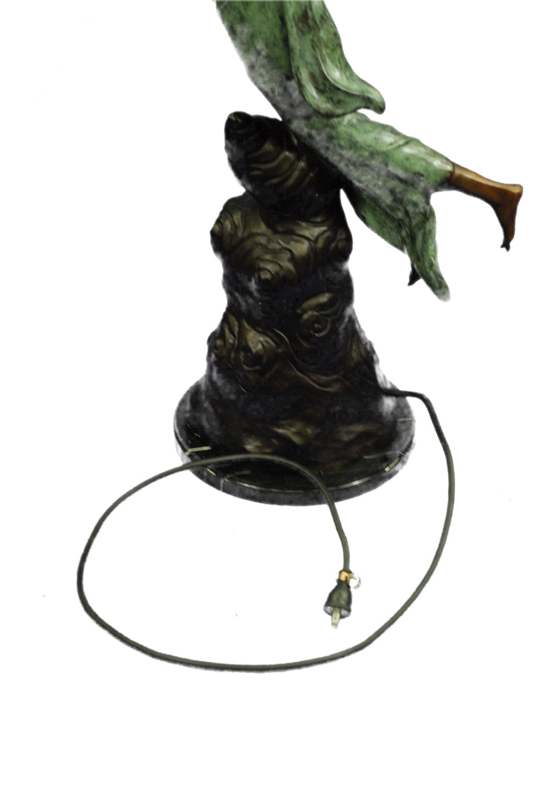 Art Deco/Nouveau Guardian Angel Bronze Floor Lamp – Handcrafted 53" Tall Sculpture for Home Decor