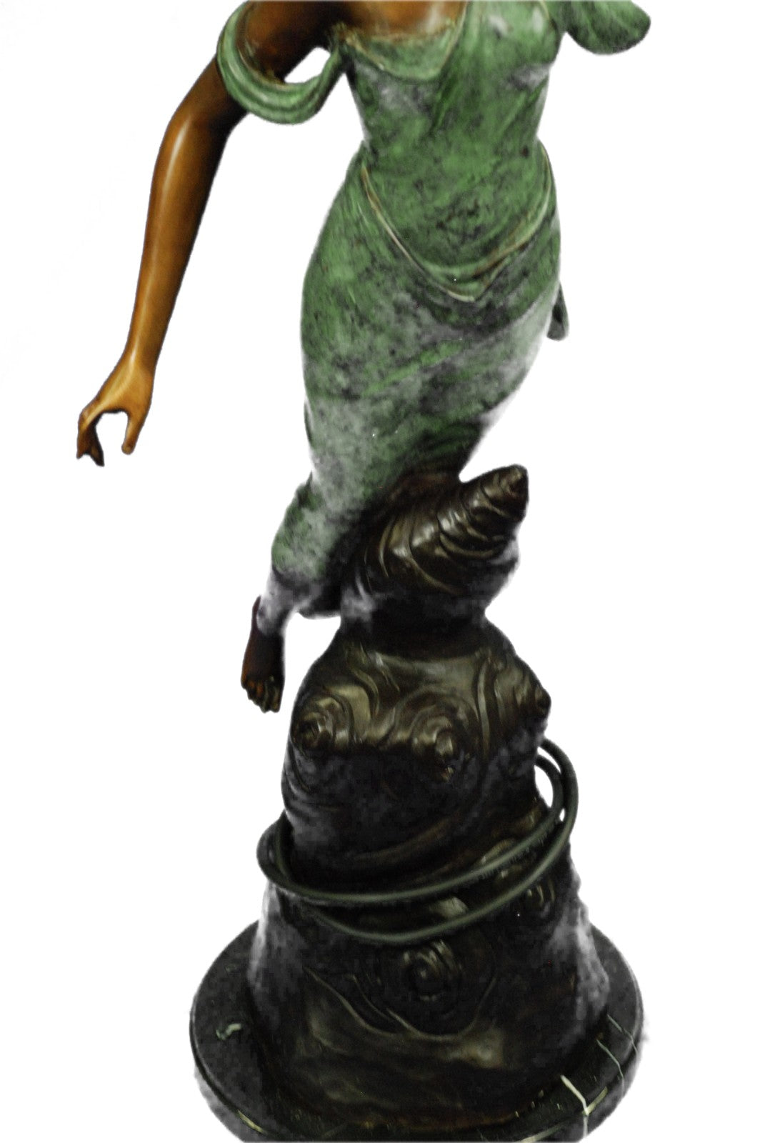 Art Deco/Nouveau Guardian Angel Bronze Floor Lamp – Handcrafted 53" Tall Sculpture for Home Decor