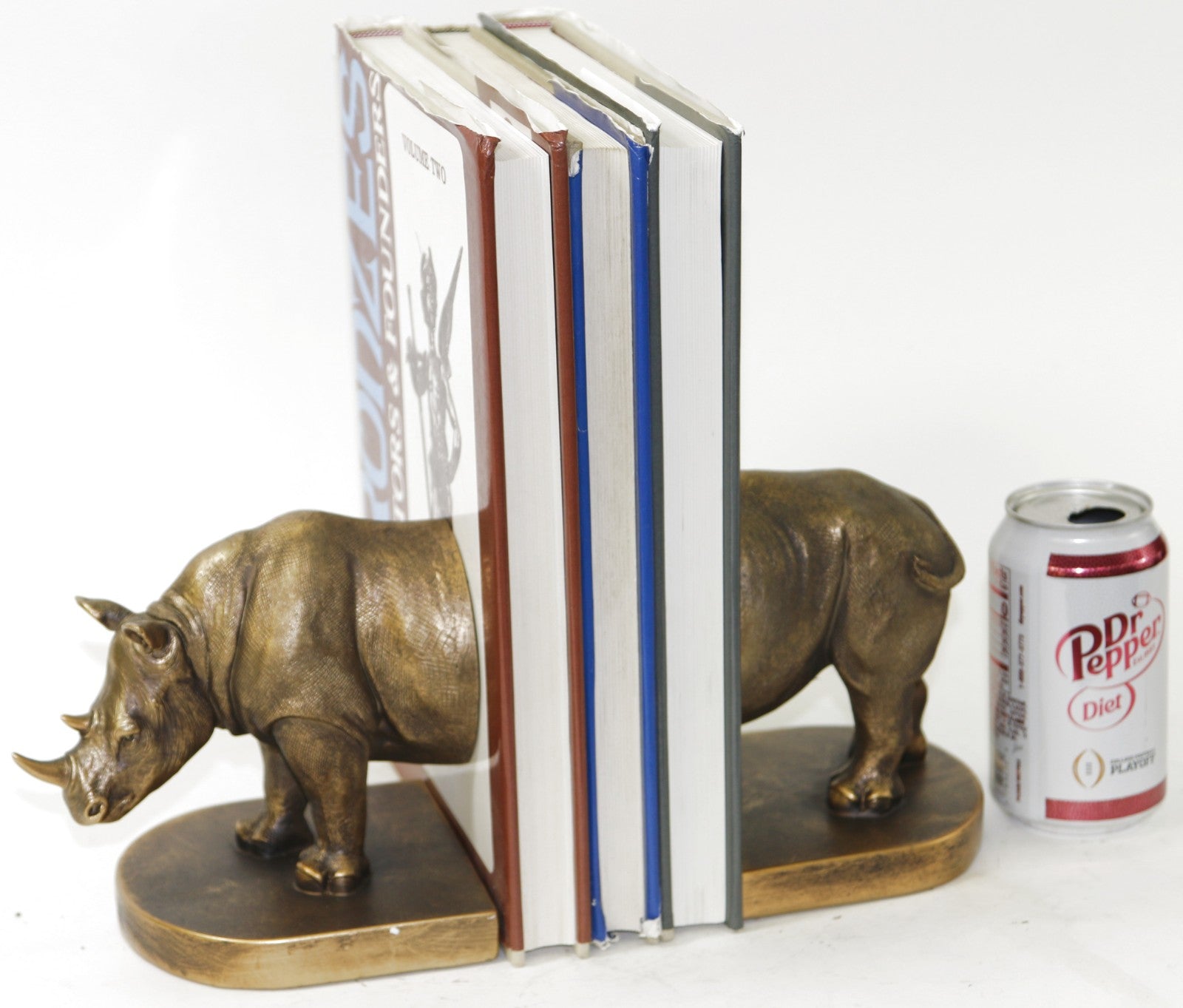 London Ornament Pair Rhino Bookends Animal Statue Polyresin Hand Made Artwork