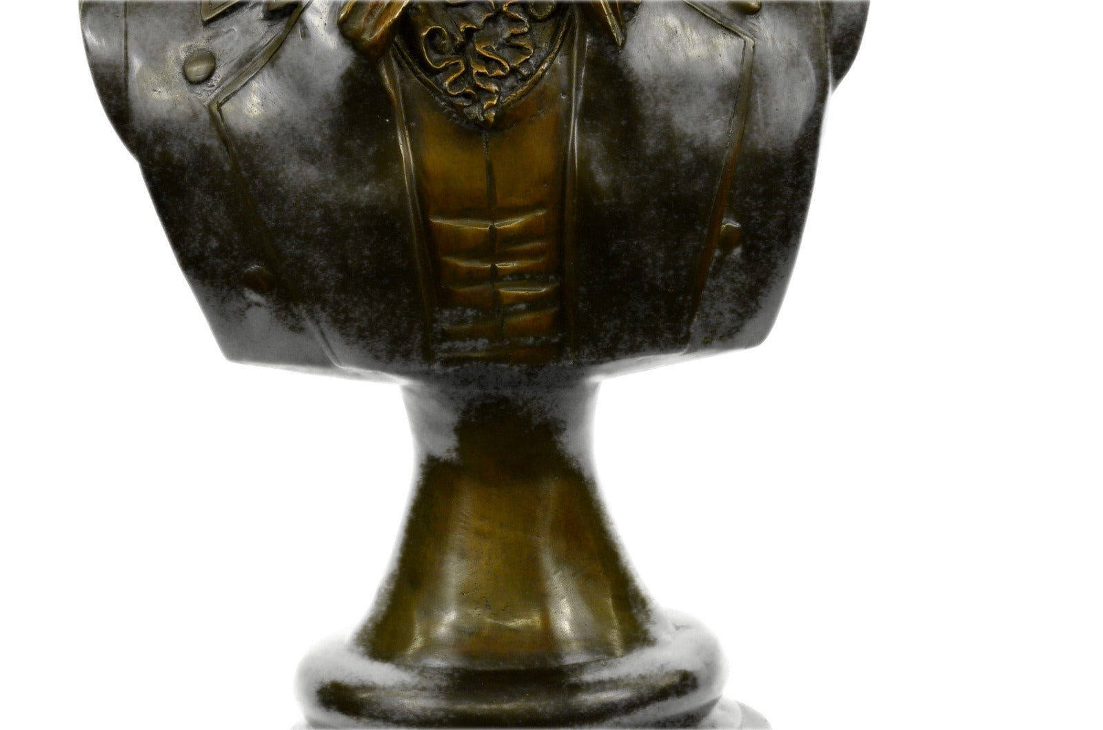 Signed Original Famous Composer Beethoven Bronze Sculpture Marble Base Statue NR