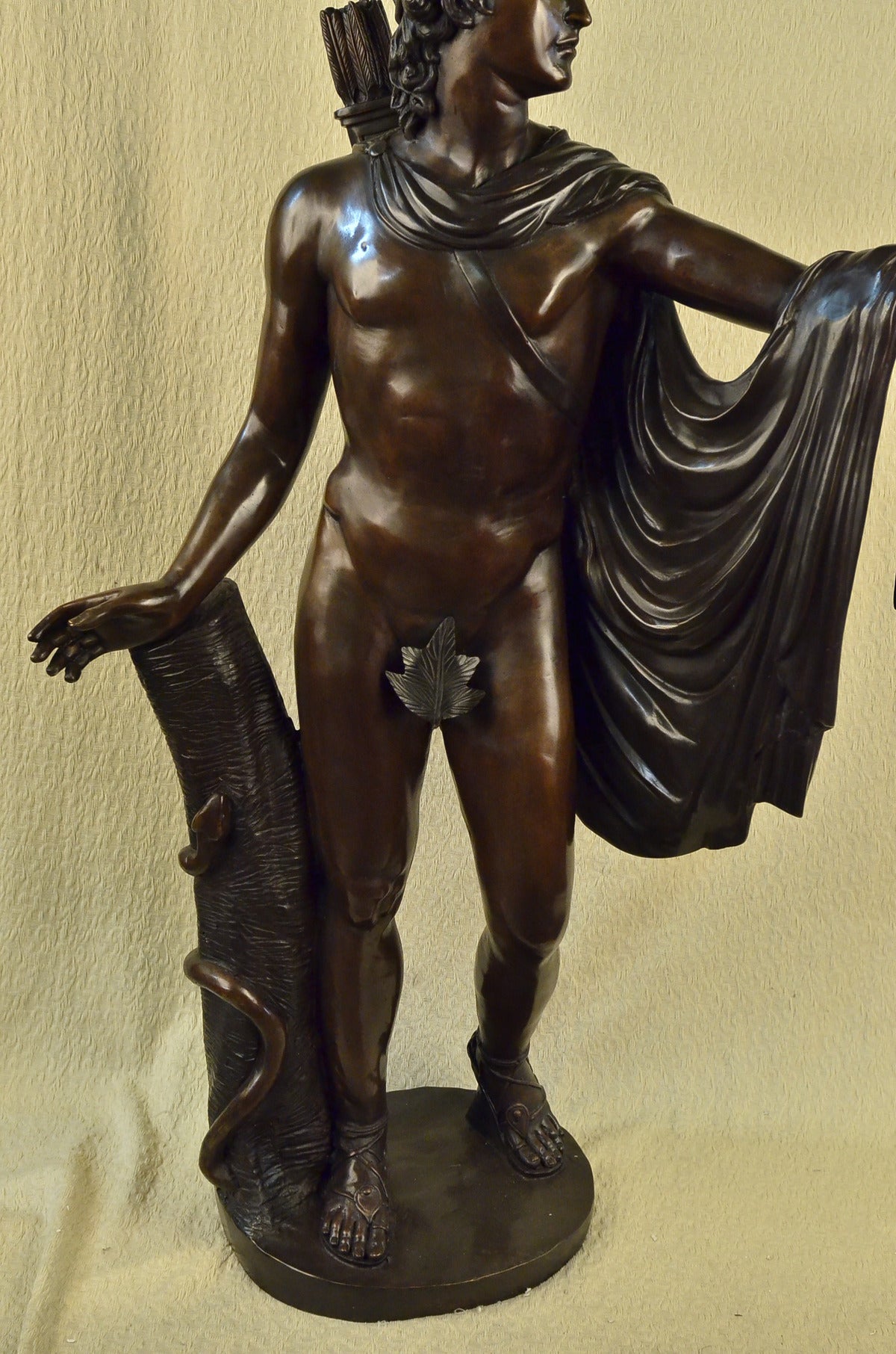 51" Tall Famous Classic Roman God Apollo Bronze Sculpture Statue Figurine Figure