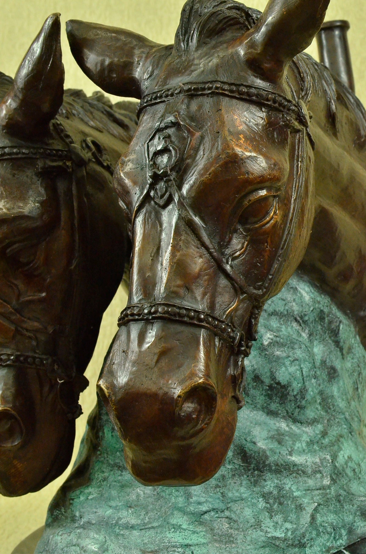 Loving Horses Western Equestrian Farm Ranch Art Bronze Marble Statue Sculpture