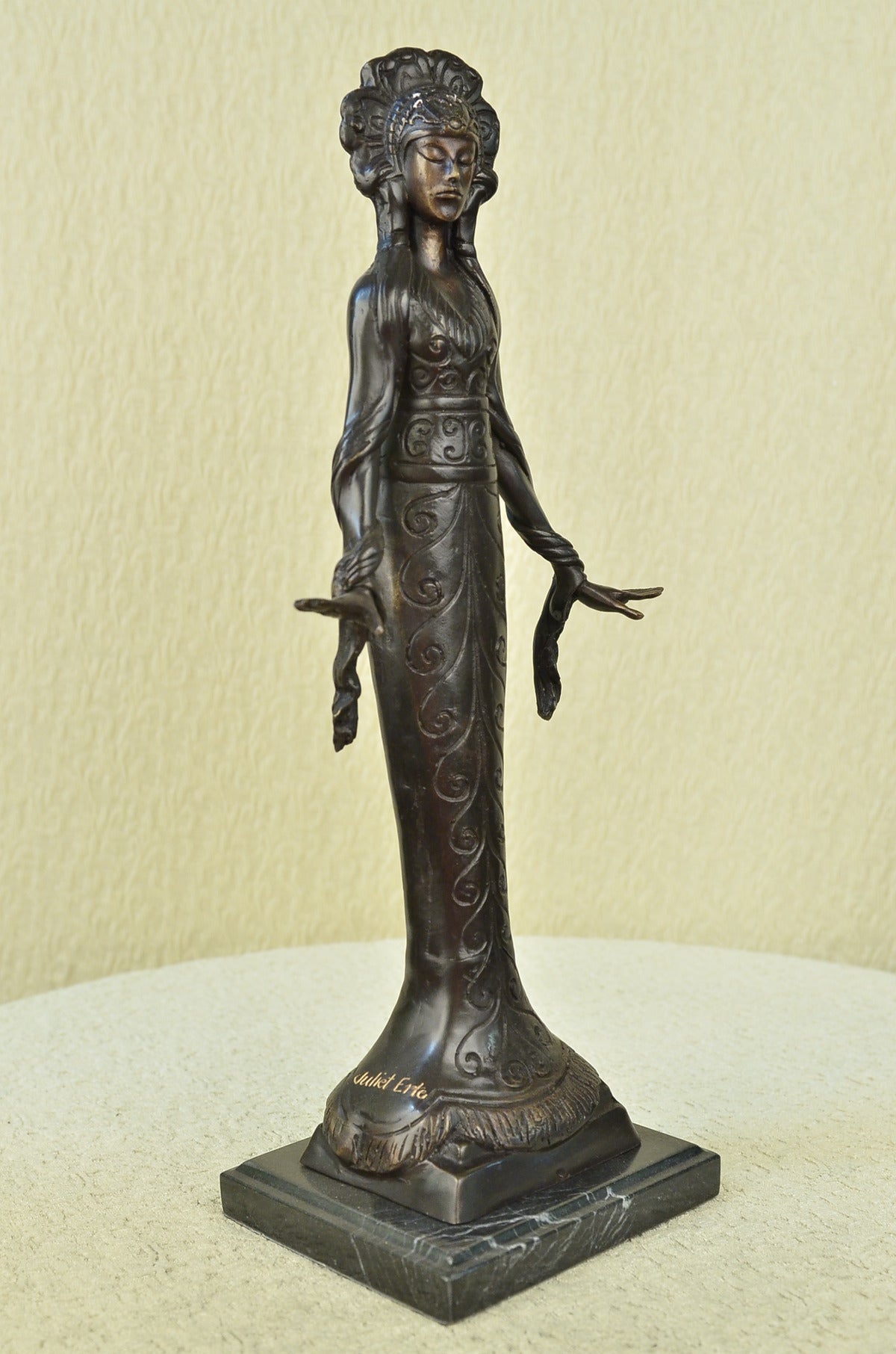 Handcrafted bronze sculpture SALE Decor Girl Indian American Native Signed