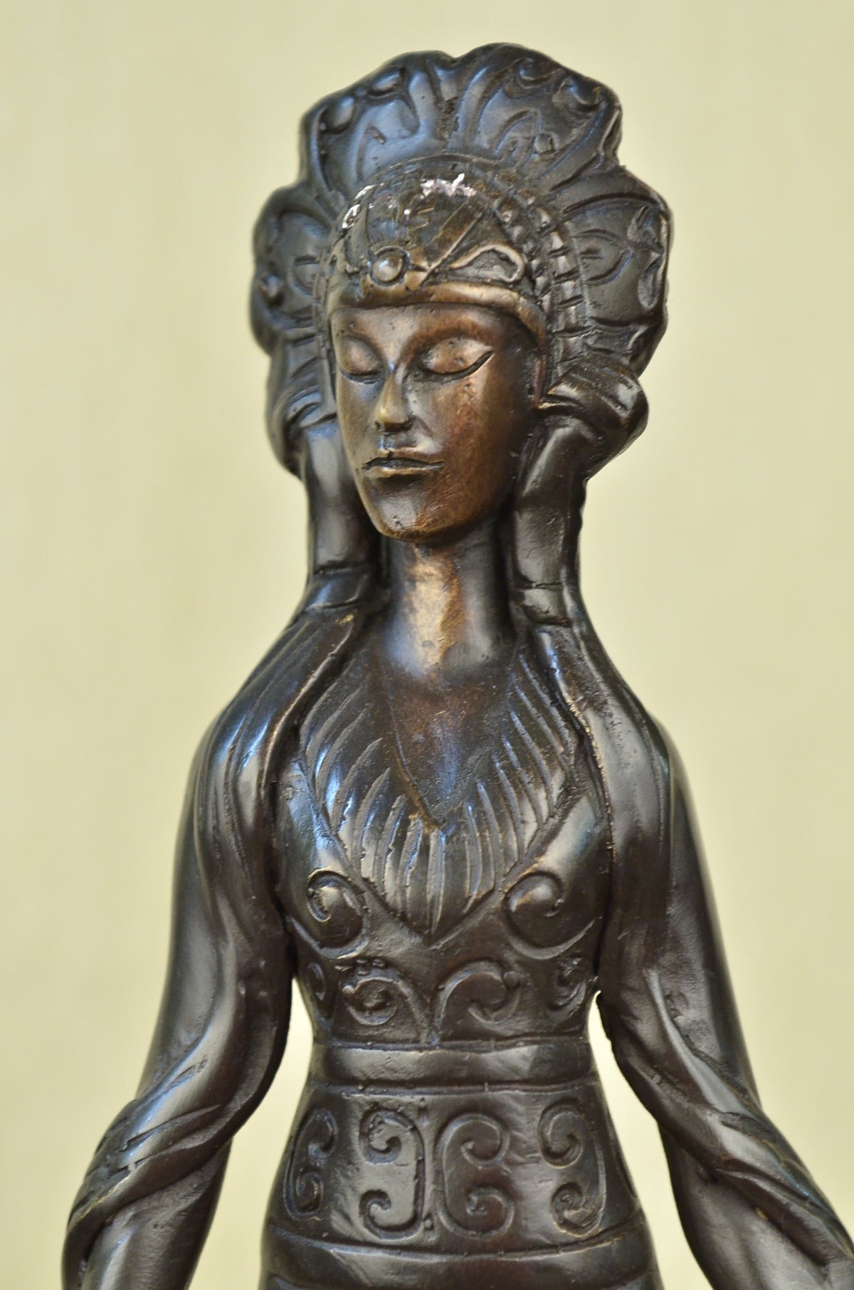 Handcrafted bronze sculpture SALE Decor Girl Indian American Native Signed