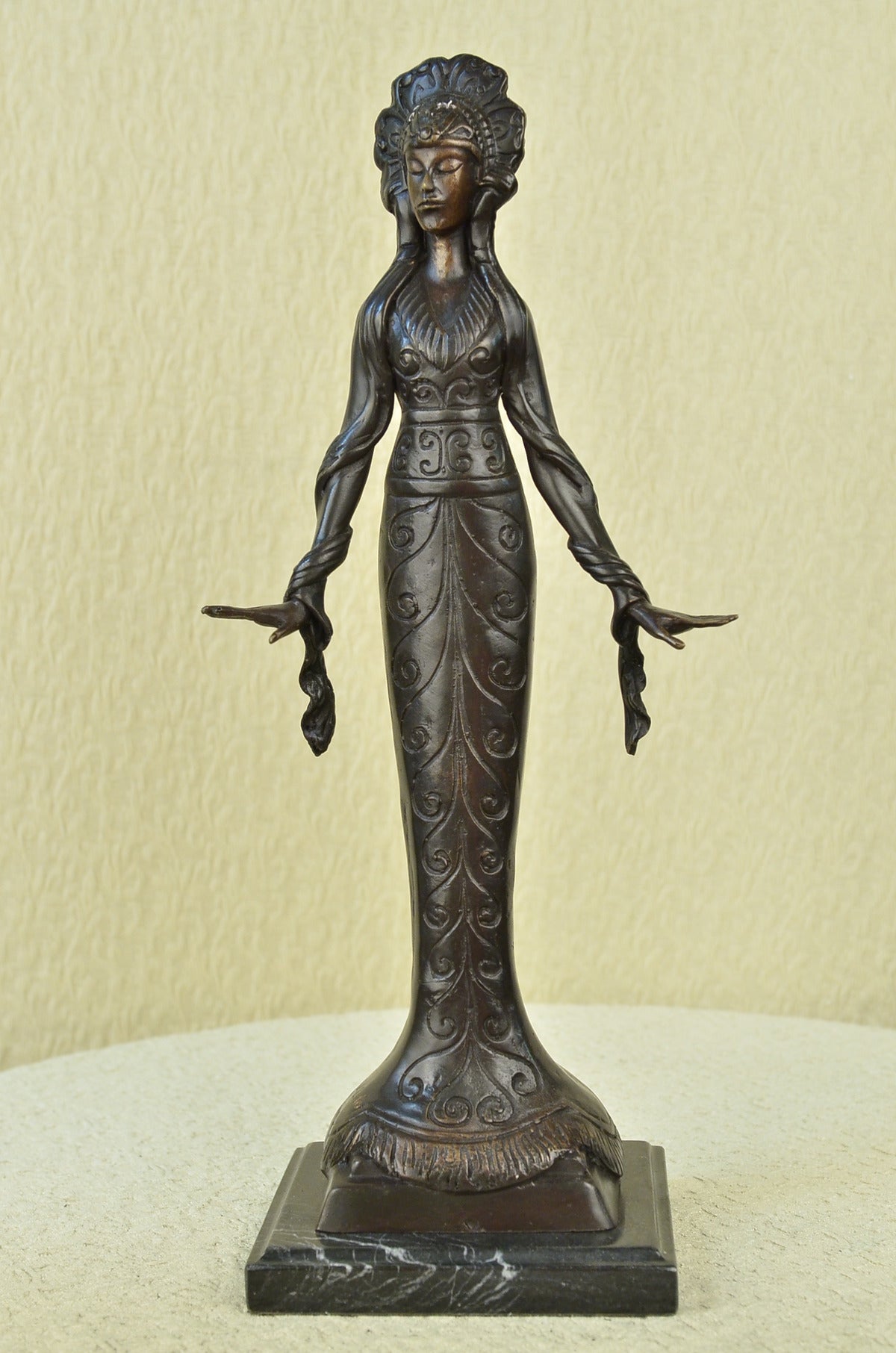 Handcrafted bronze sculpture SALE Decor Girl Indian American Native Signed