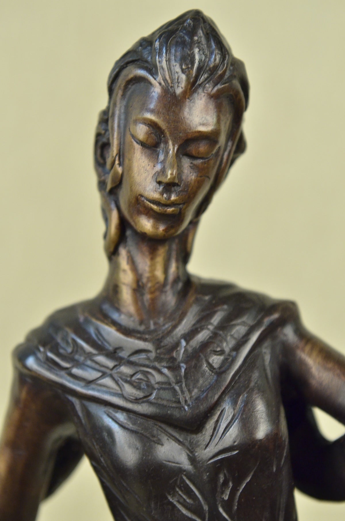 Handcrafted bronze sculpture SALE Dancer Actress Singer Jazz Theater Deco Art