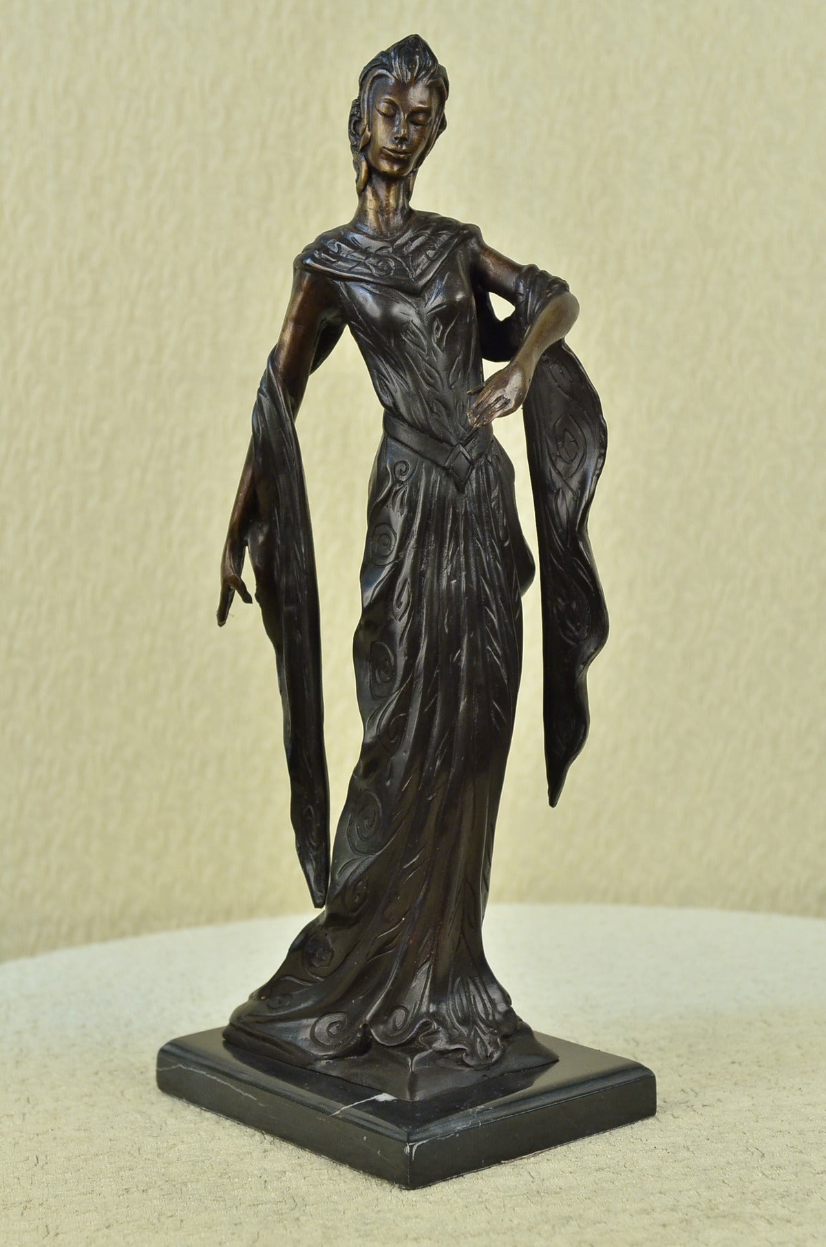 Handcrafted bronze sculpture SALE Dancer Actress Singer Jazz Theater Deco Art