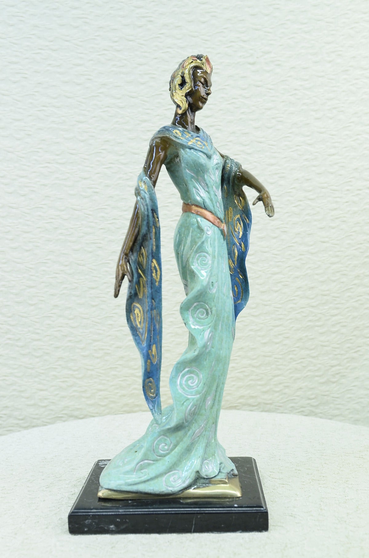 Handcrafted bronze sculpture SALE Base Marble Model Dancer Egyptian Graceful