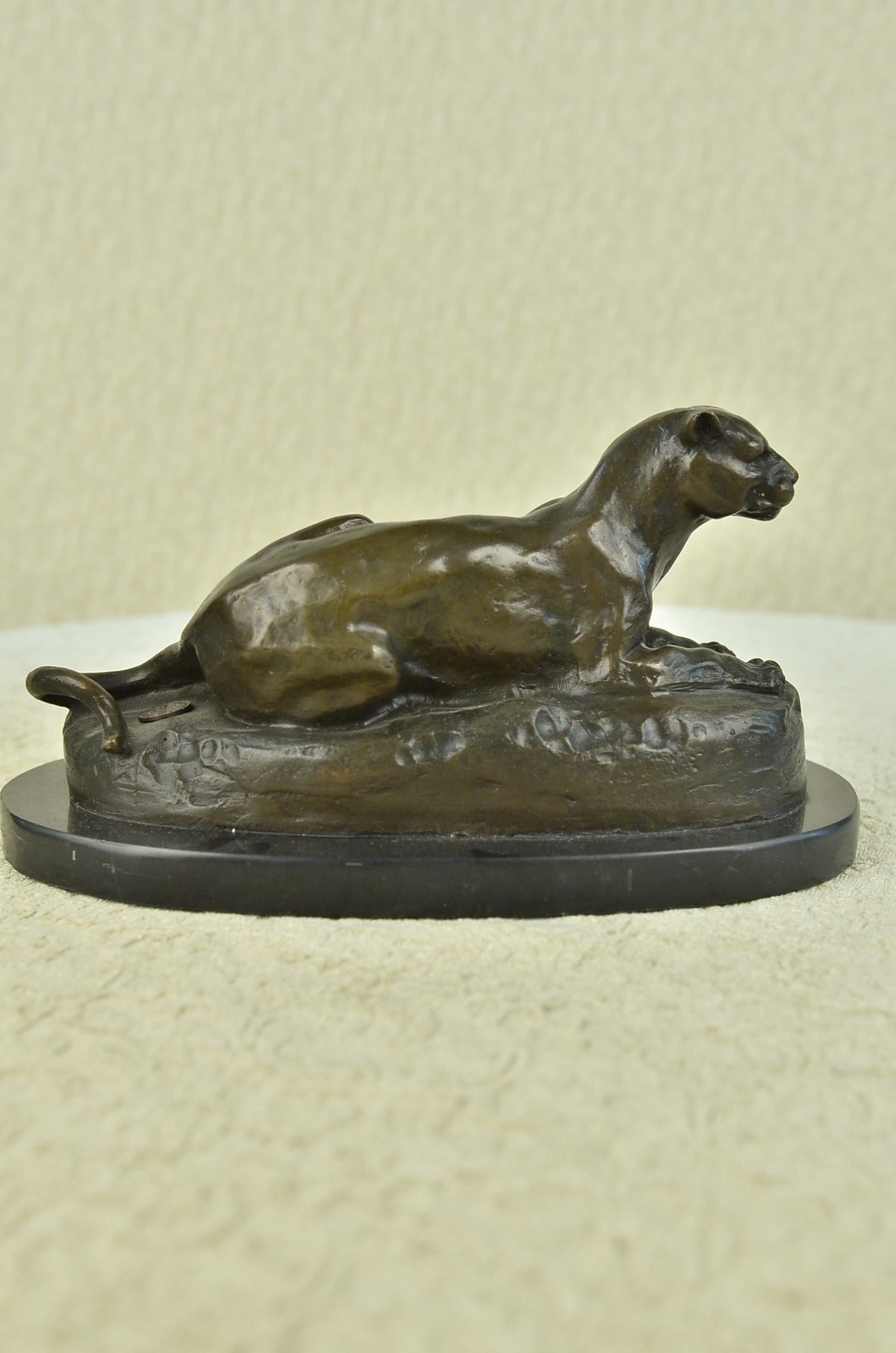 Bronze Sculpture by French Artist Barye Jaguar Puma Hot Cast Statue Wildlife