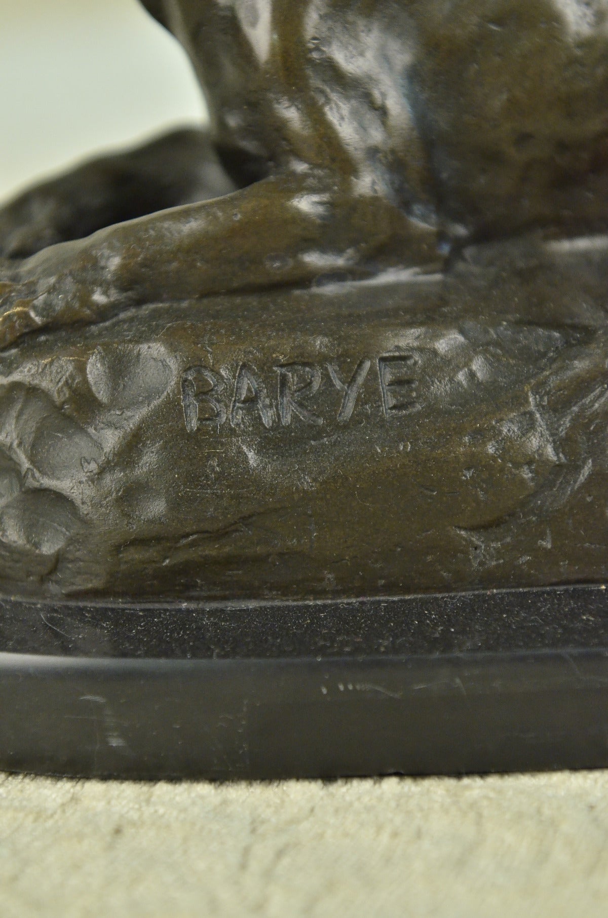 Bronze Sculpture by French Artist Barye Jaguar Puma Hot Cast Statue Wildlife