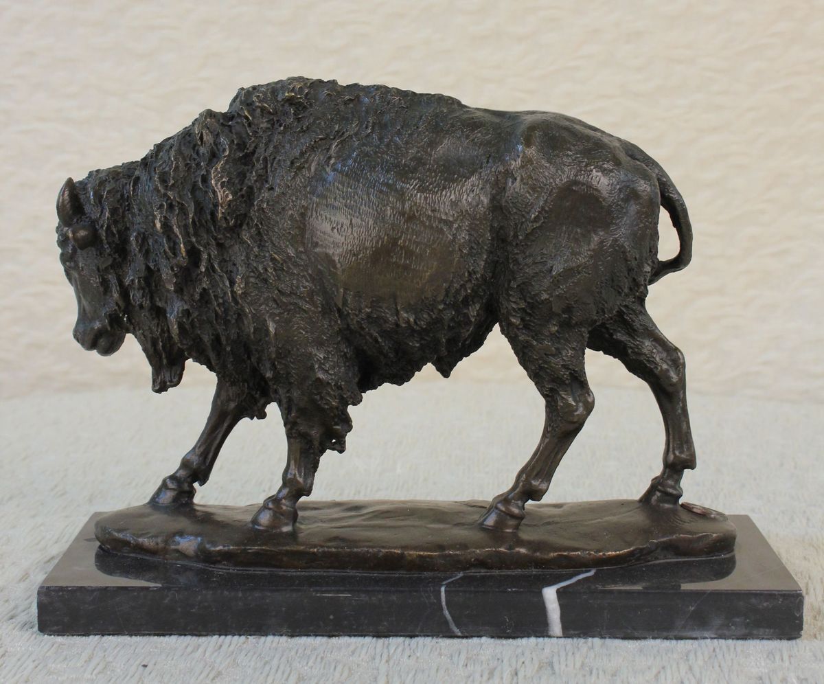 Hot Cast Signed Milo Buffalo Bronze Museum Quality Masterpiece Sculpture Statue