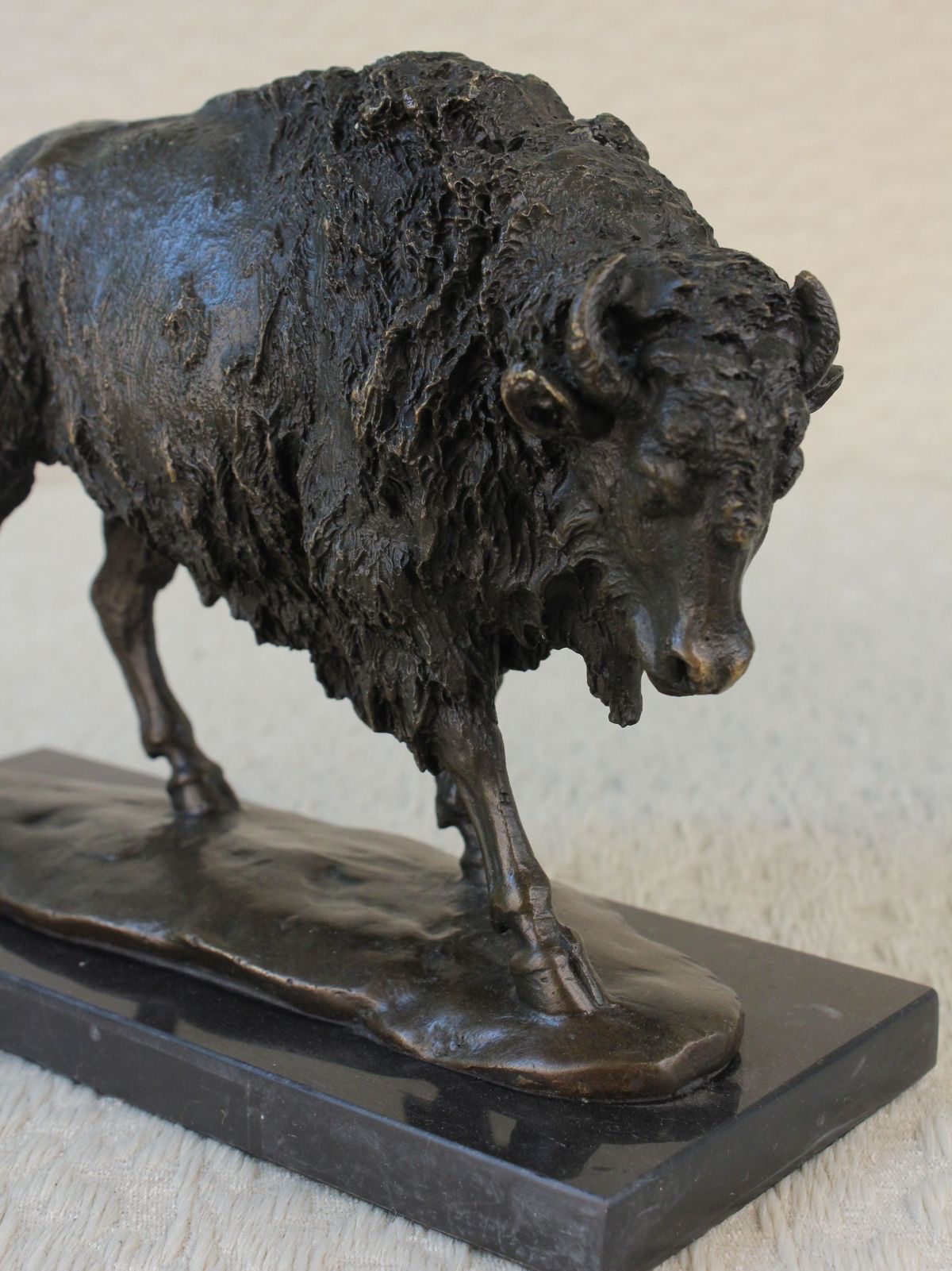 Hot Cast Signed Milo Buffalo Bronze Museum Quality Masterpiece Sculpture Statue