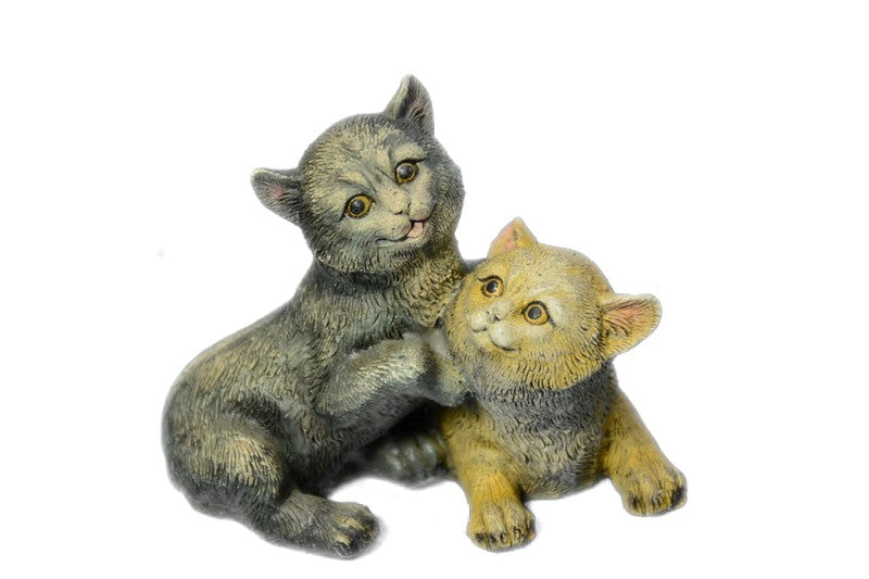 Handcrafted bronze sculpture SALE Cat Two Cats Base Viennese Bergman Vienna