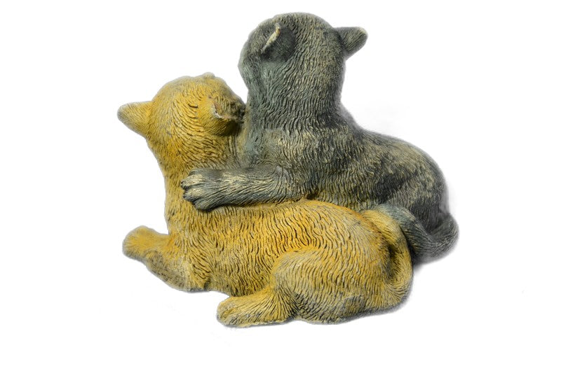 Handcrafted bronze sculpture SALE Cat Two Cats Base Viennese Bergman Vienna