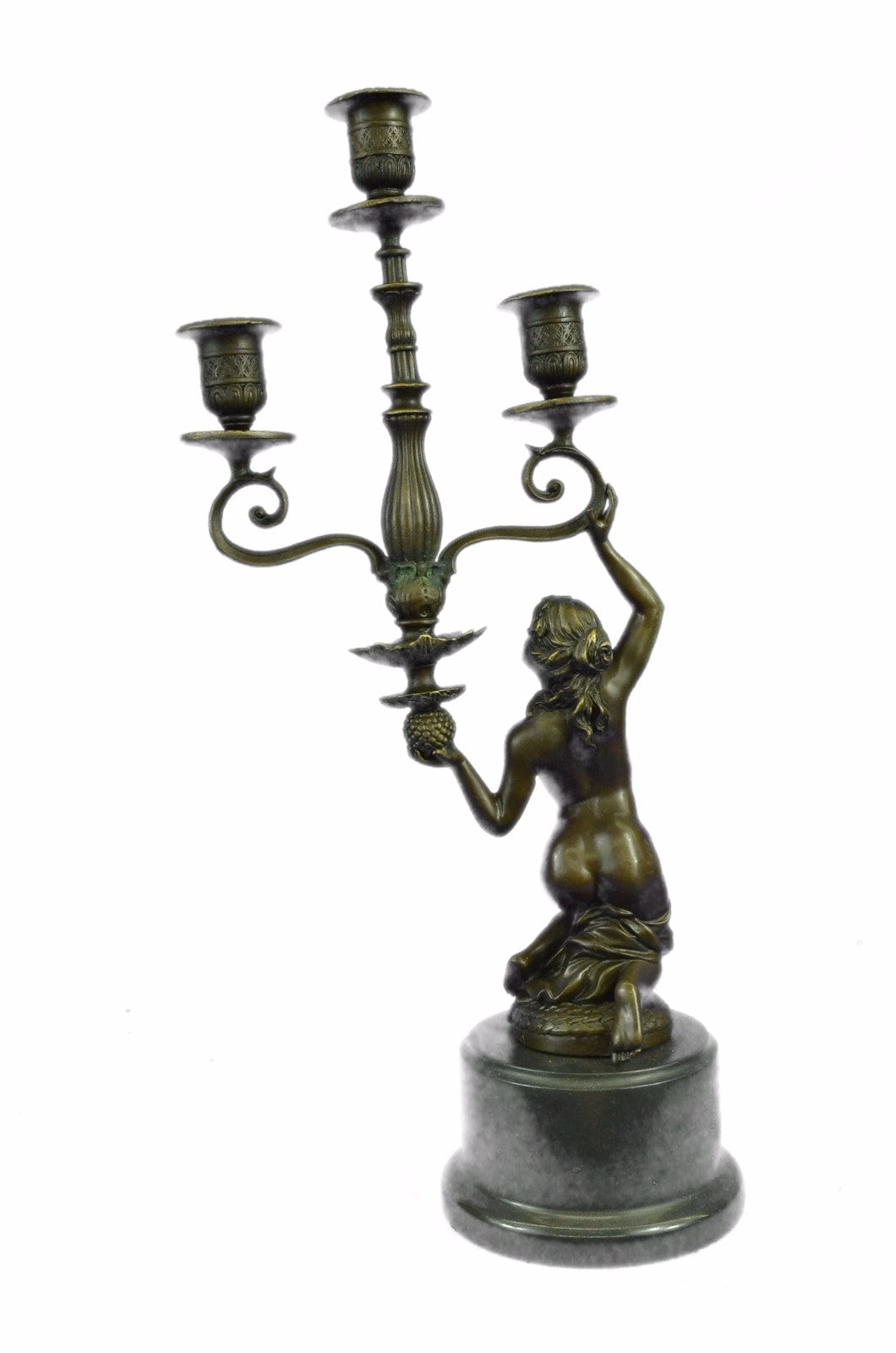 Bronze Sculpture Art Decor Nude Nymph Candle Holder Bronze Figurine Figure Deal