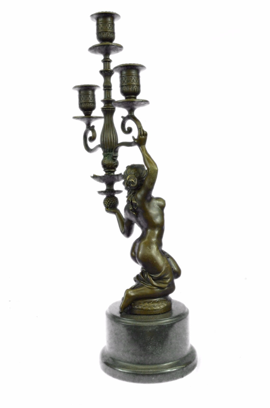 Bronze Sculpture Art Decor Nude Nymph Candle Holder Bronze Figurine Figure Deal