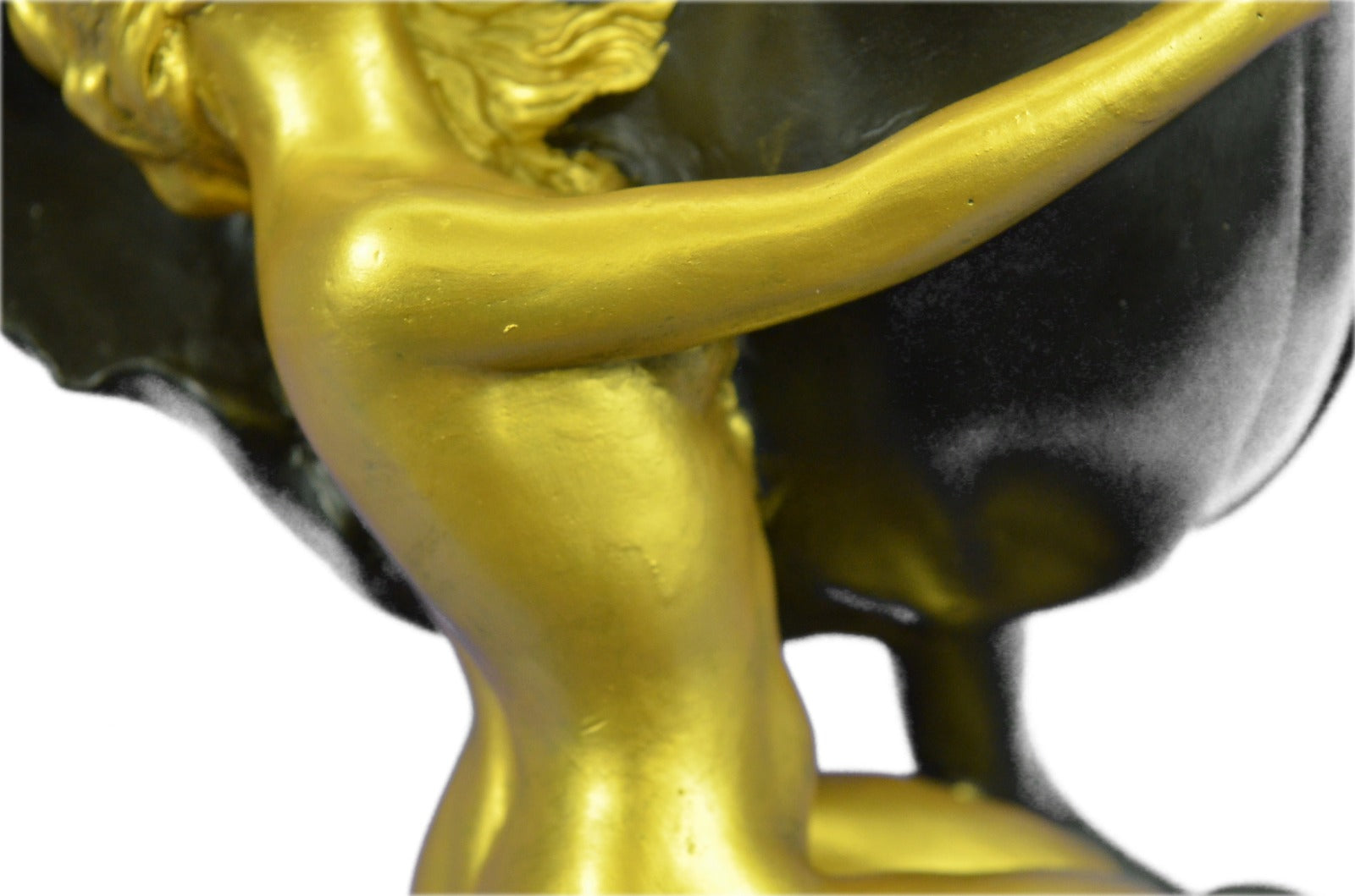 Original Aldo Vitaleh Nude Female Candle Holder Gold Patina Bronze Statue Decor