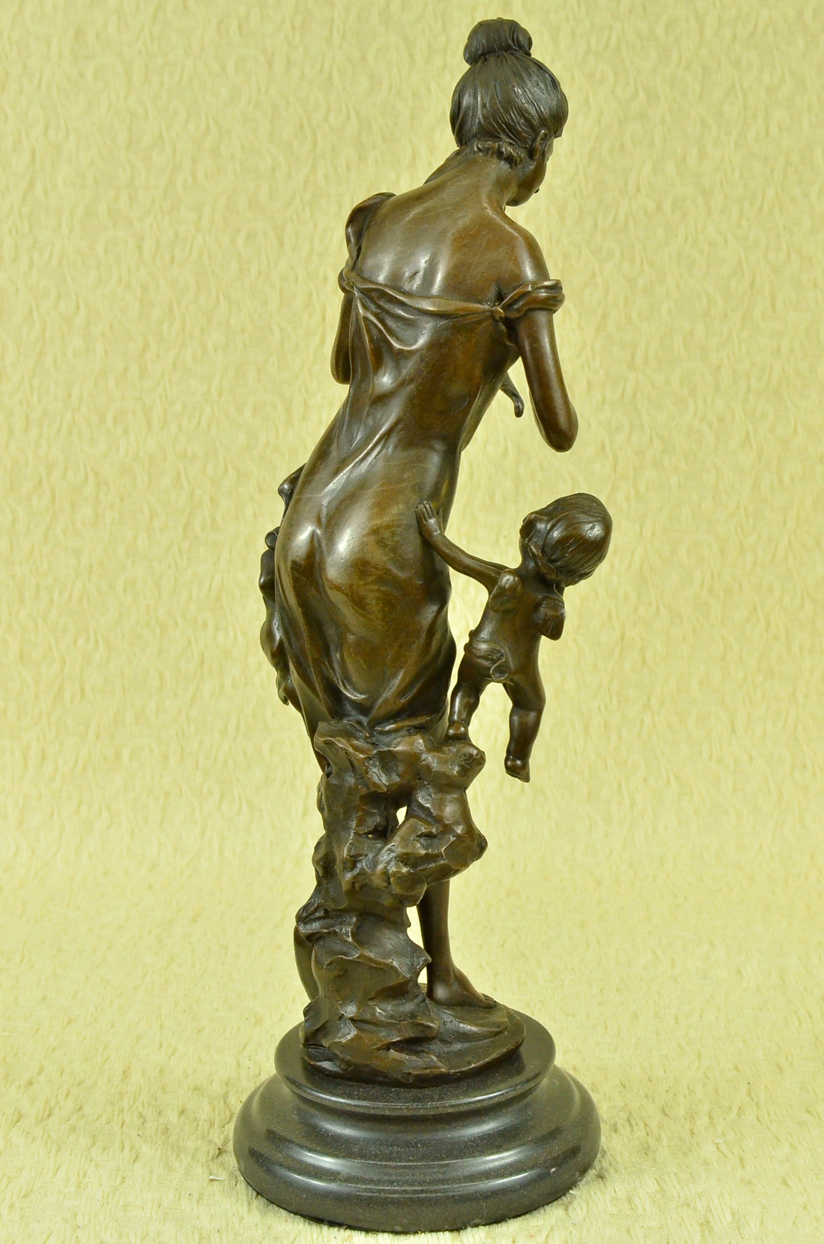 Handmade Bronze Sculpture Statue Angel Cupid Cherub Hot Cast Mythical Figurine