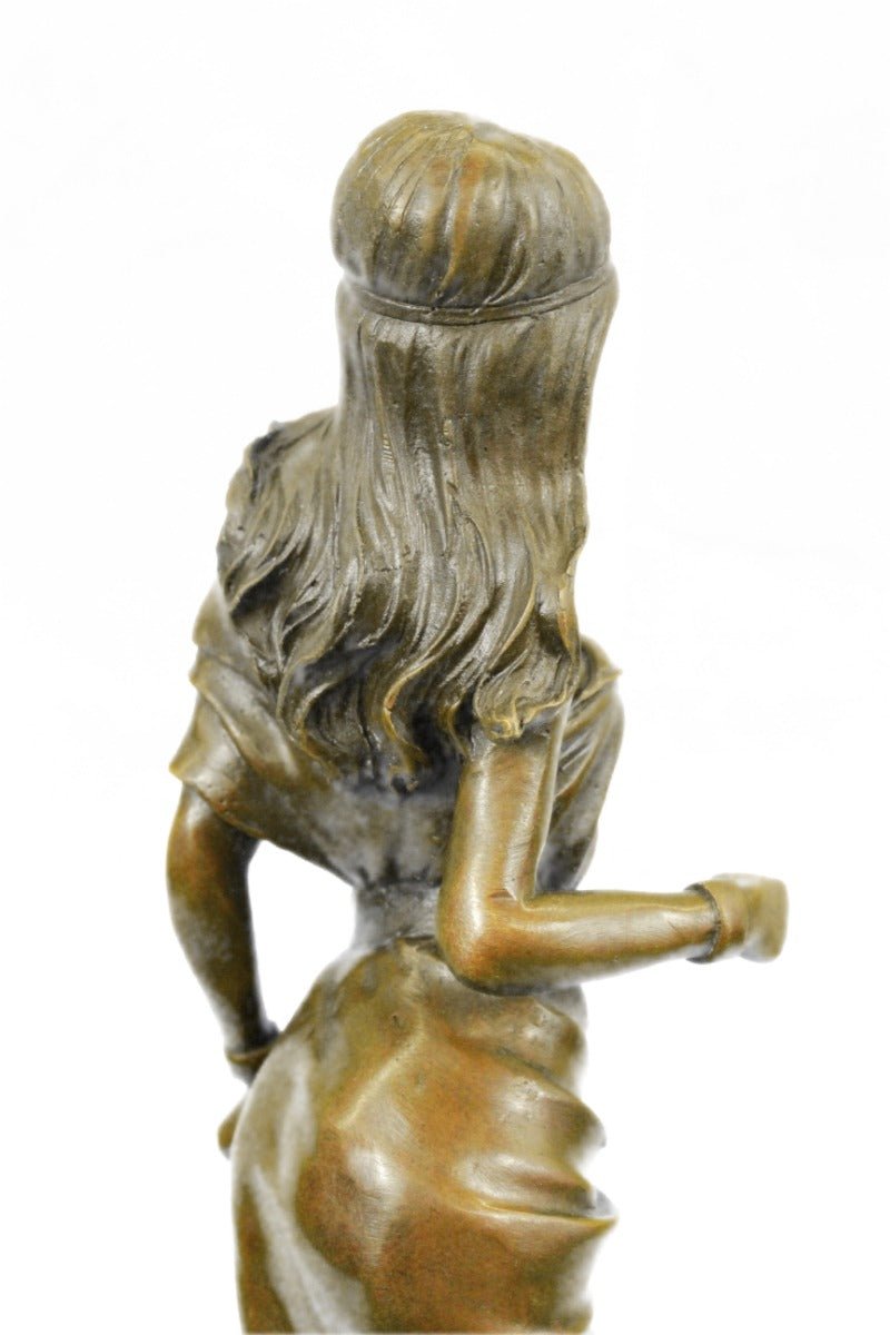 Handcrafted bronze sculpture SALE Girl American Native Mirval Sign Hot Cast De