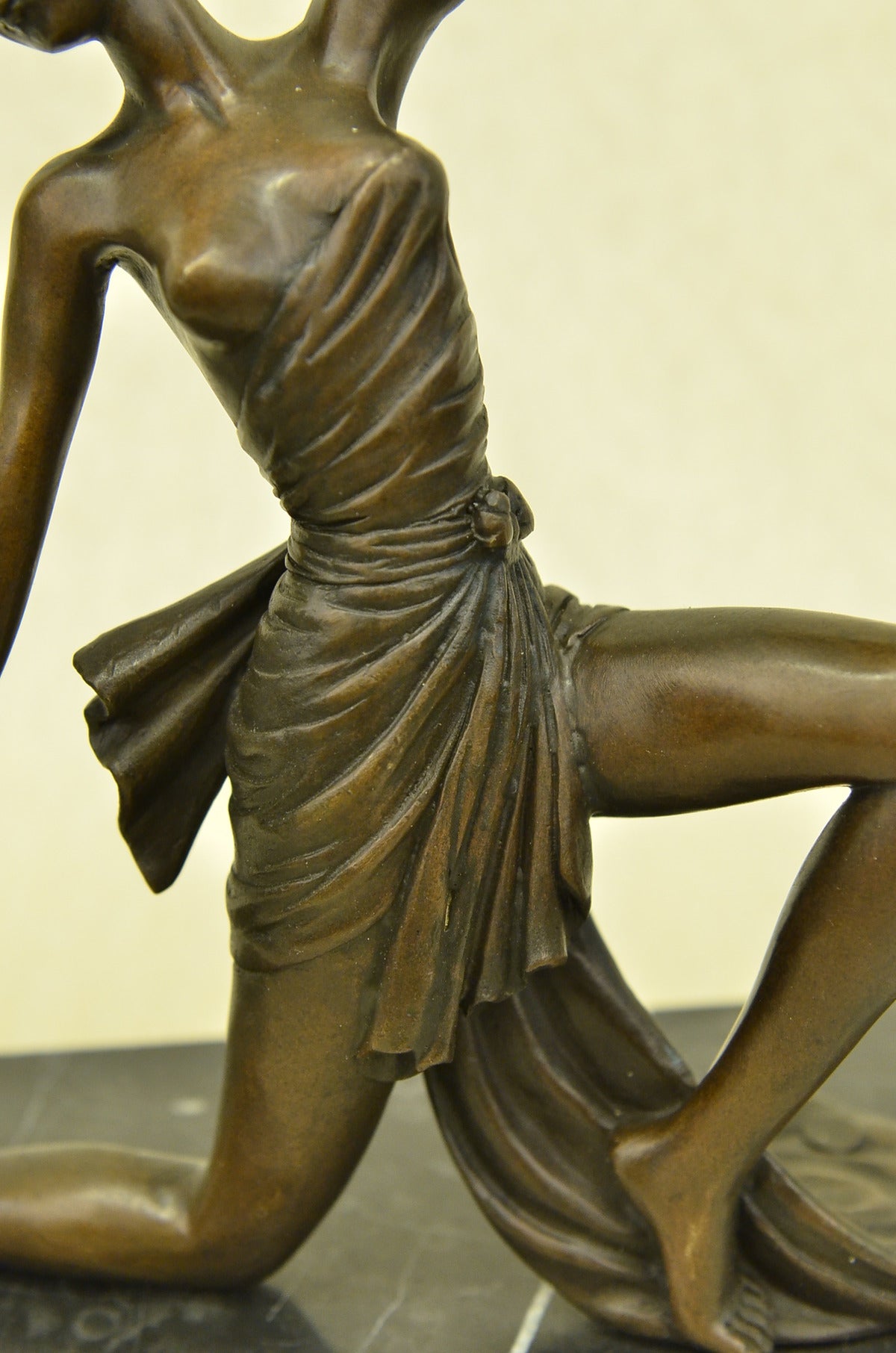 Handcrafted bronze sculpture SALE Dancer Flirty Gilt Patou Jean Signed Orig.