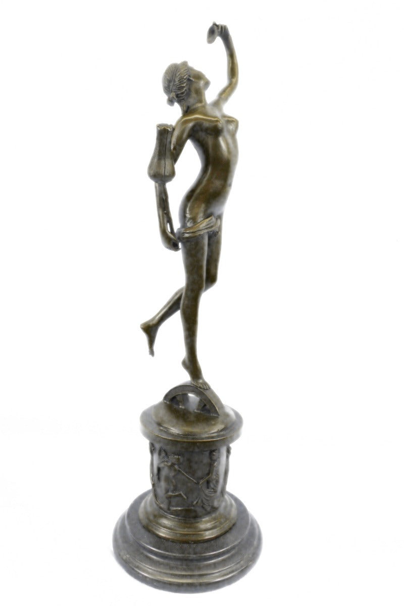 Handcrafted bronze sculpture SALE Flower W/Tulip Girl Nude Erotic Statue Artwork Figure