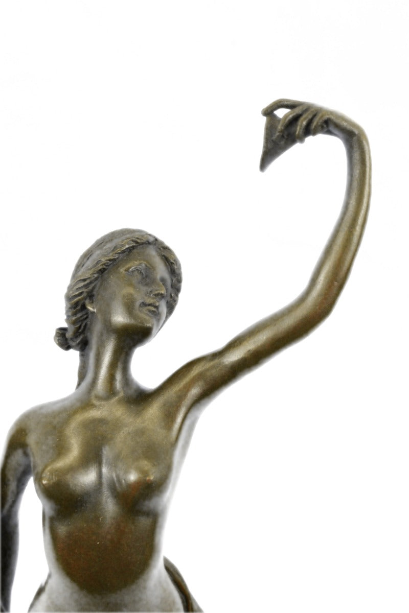 Handcrafted bronze sculpture SALE Flower W/Tulip Girl Nude Erotic Statue Artwork Figure