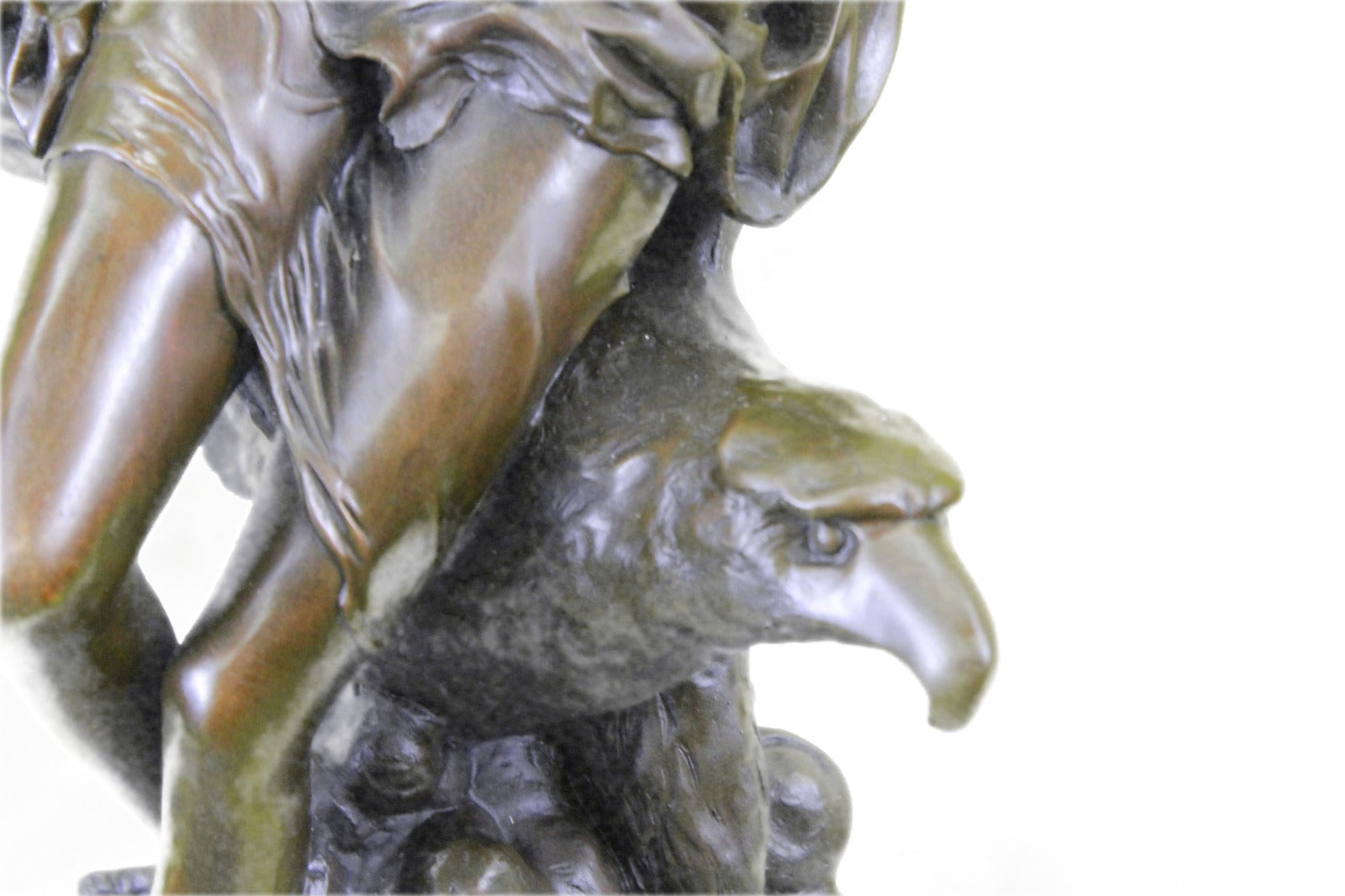 Handcrafted bronze sculpture SALE Cas Hot Eagle Riding Girl Nude Picault Signed