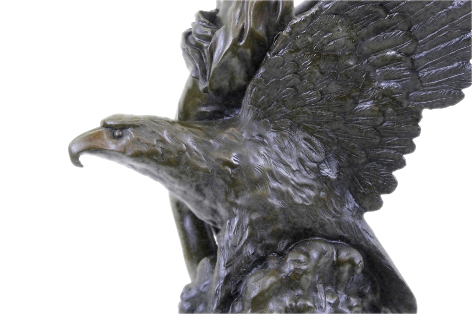 Handcrafted bronze sculpture SALE Cas Hot Eagle Riding Girl Nude Picault Signed