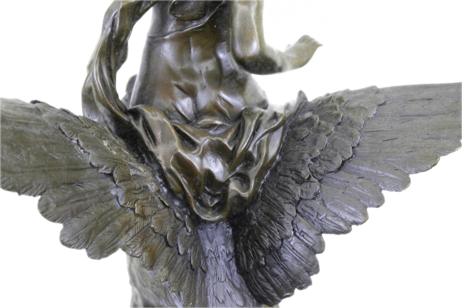 Handcrafted bronze sculpture SALE Cas Hot Eagle Riding Girl Nude Picault Signed