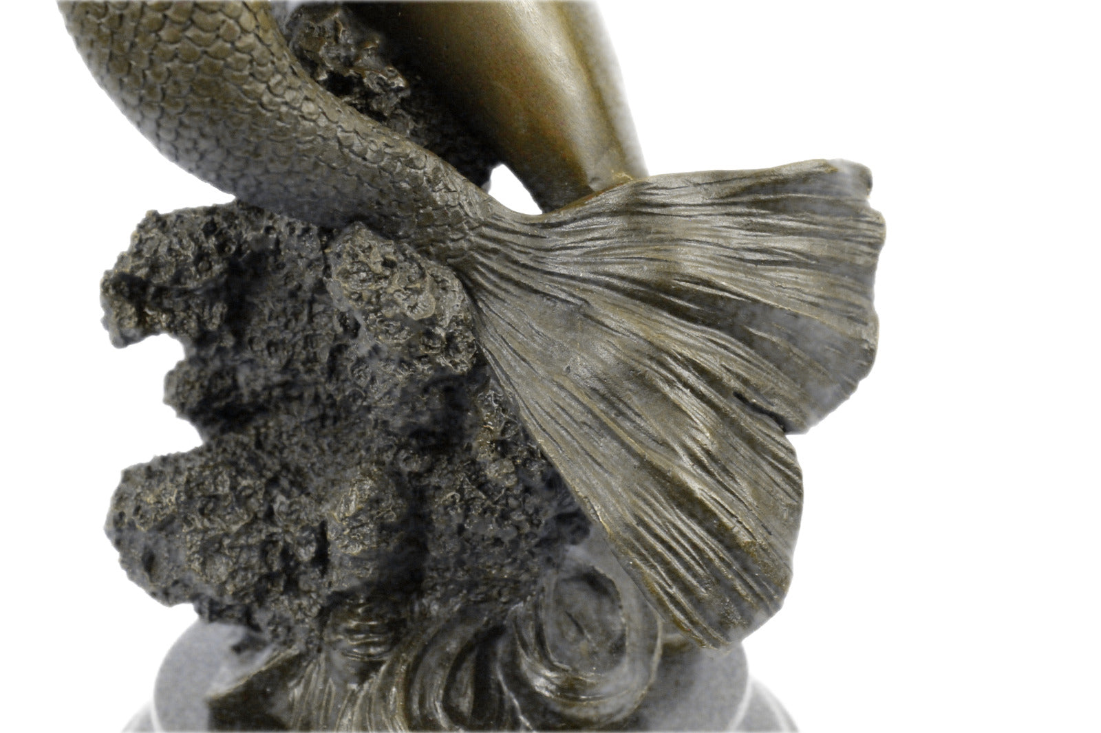 Handcrafted bronze sculpture SALE Fish Dolphin With Mermaid Nude