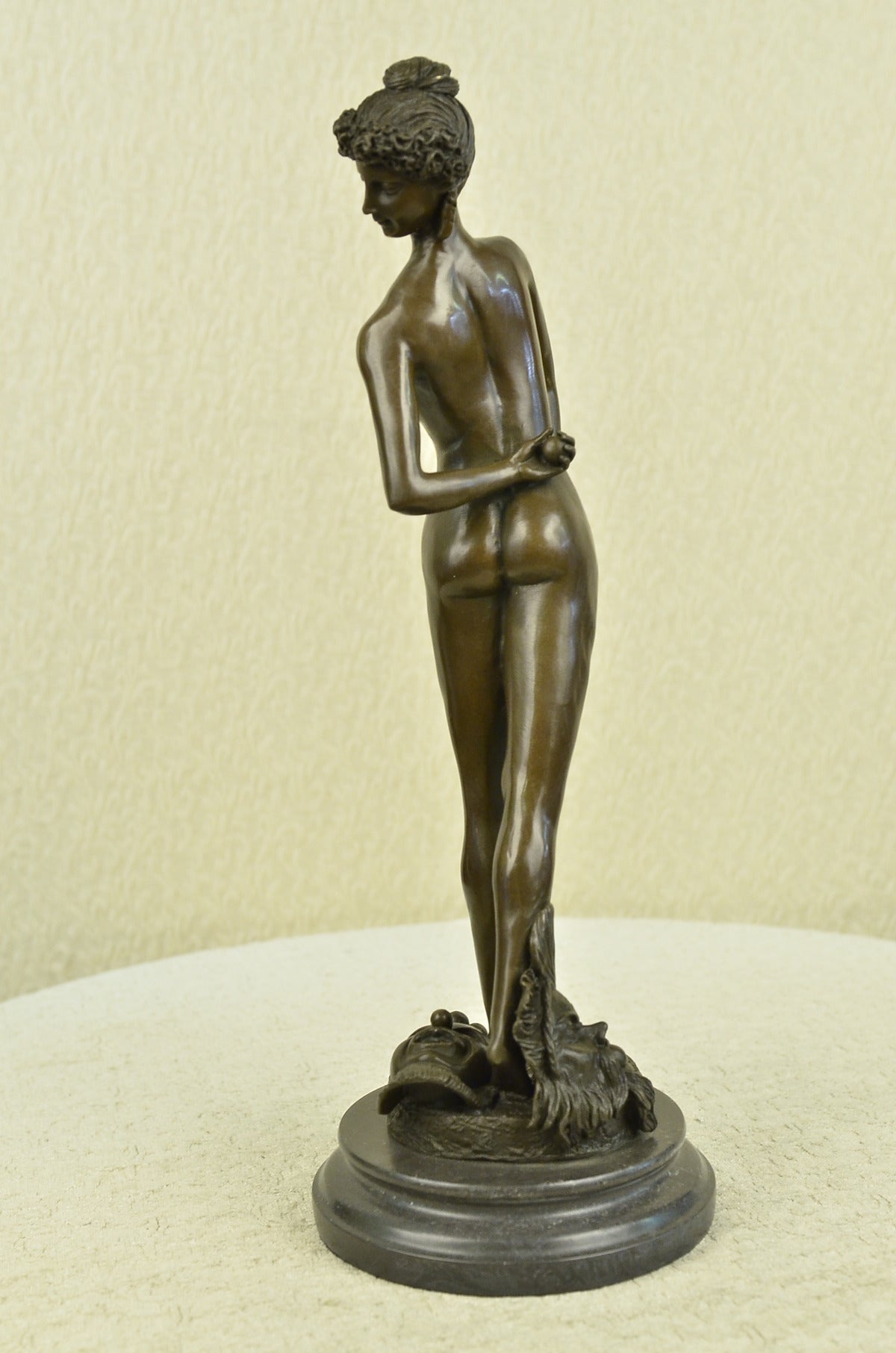 Handcrafted bronze sculpture SALE Girl Nude Ballplayer" "The Gerome Signed