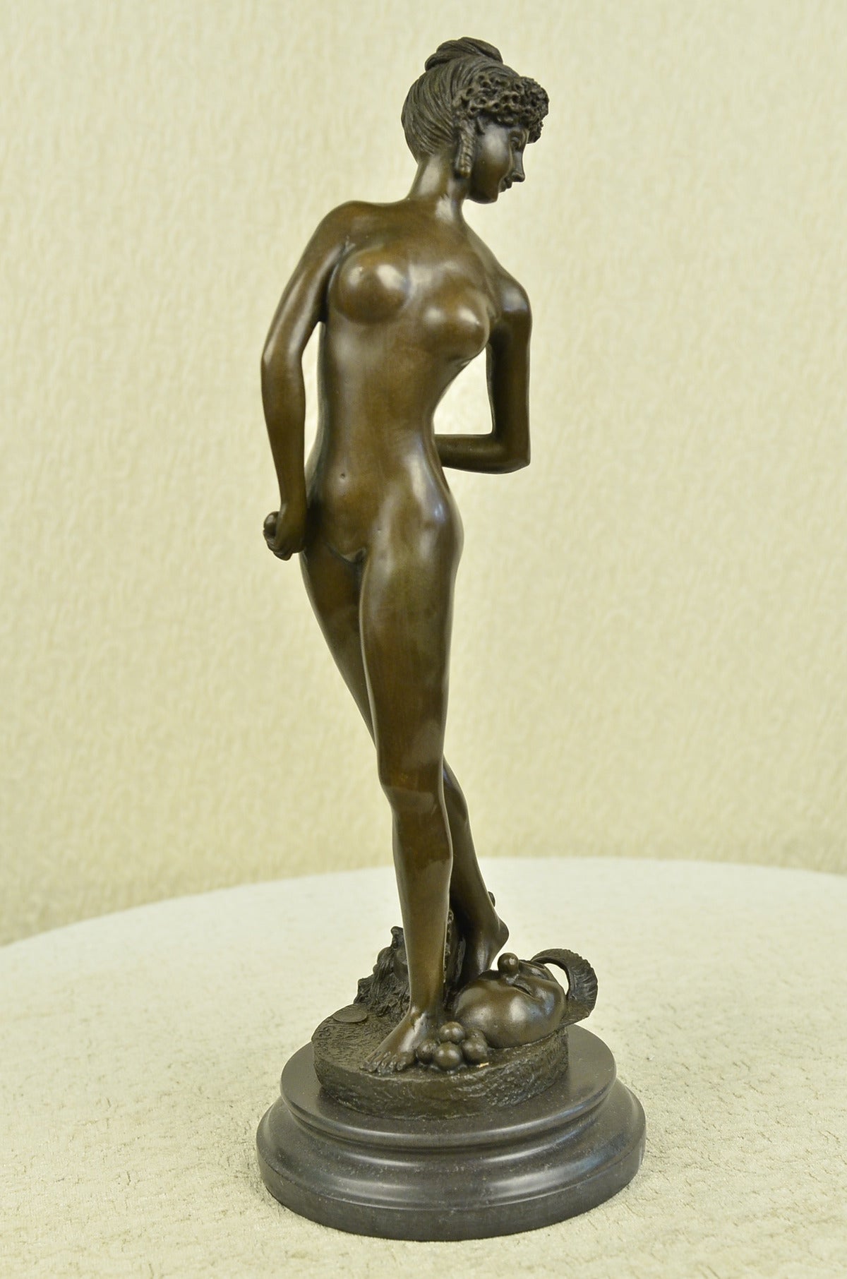 Handcrafted bronze sculpture SALE Girl Nude Ballplayer" "The Gerome Signed