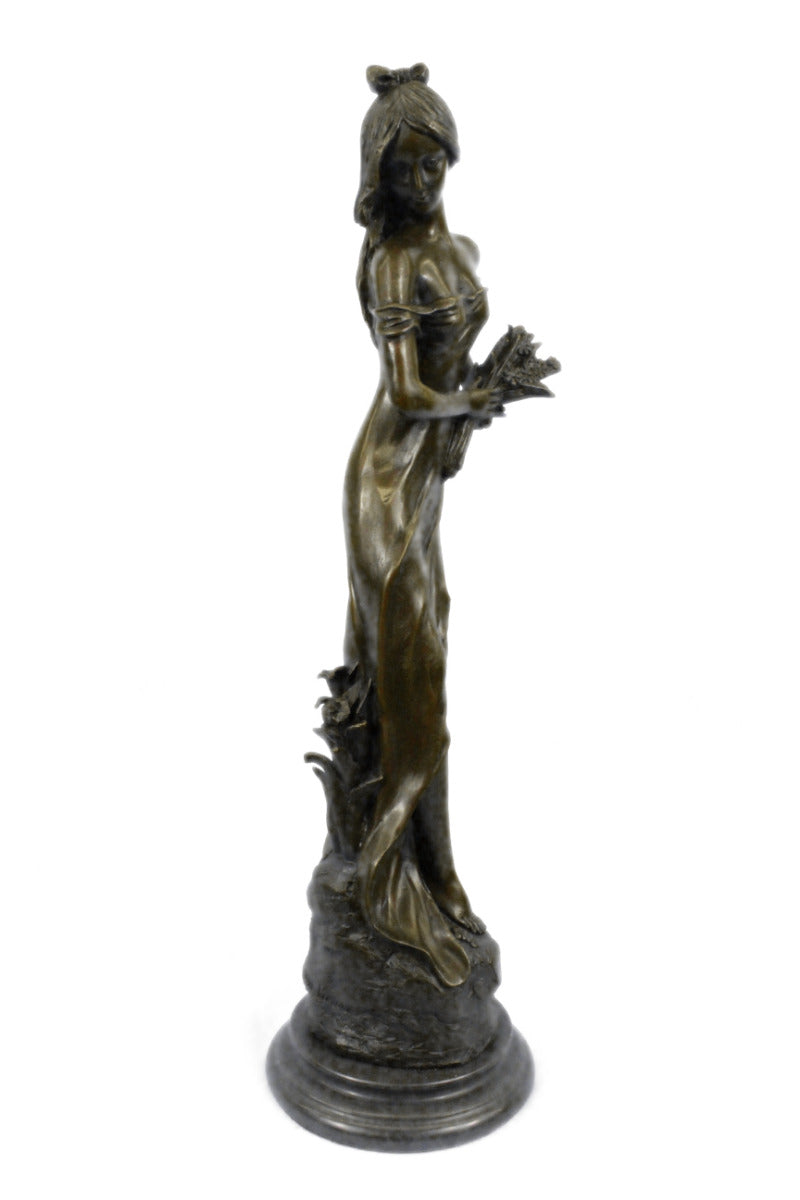 Elegant Art Nouveau Bronze Sculpture – Female Nude by Jean Patoue | Handmade Gift for Home or Office Decor