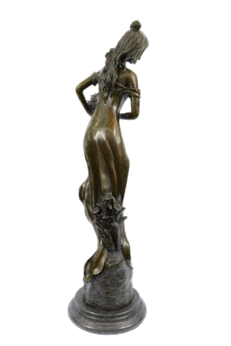 Elegant Art Nouveau Bronze Sculpture – Female Nude by Jean Patoue | Handmade Gift for Home or Office Decor