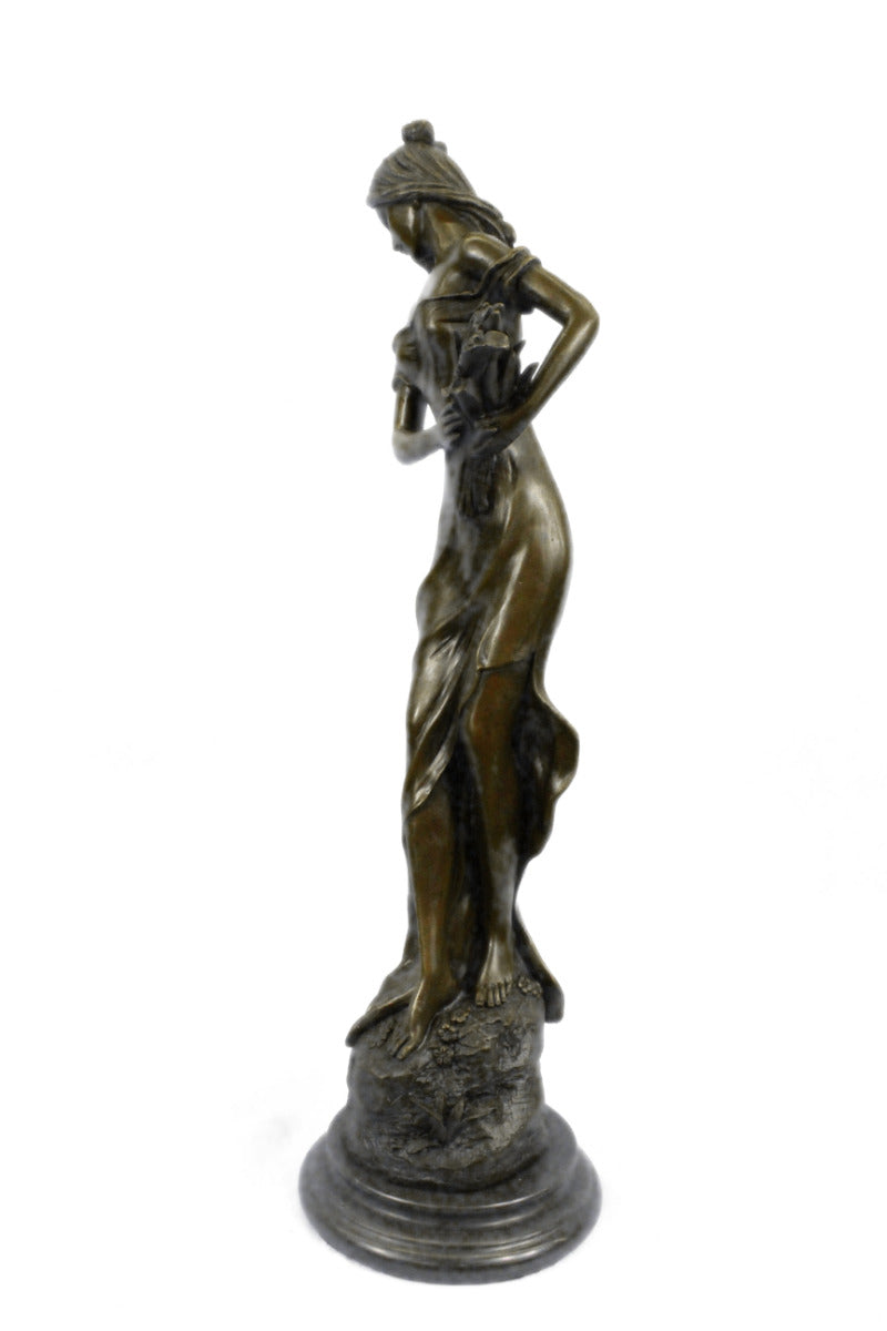 Elegant Art Nouveau Bronze Sculpture – Female Nude by Jean Patoue | Handmade Gift for Home or Office Decor