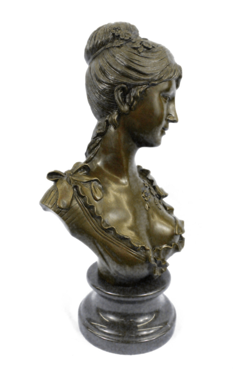 Grecian Goddess Classic Beauty Female Bust Bronze Marble Statue Sculpture Gift