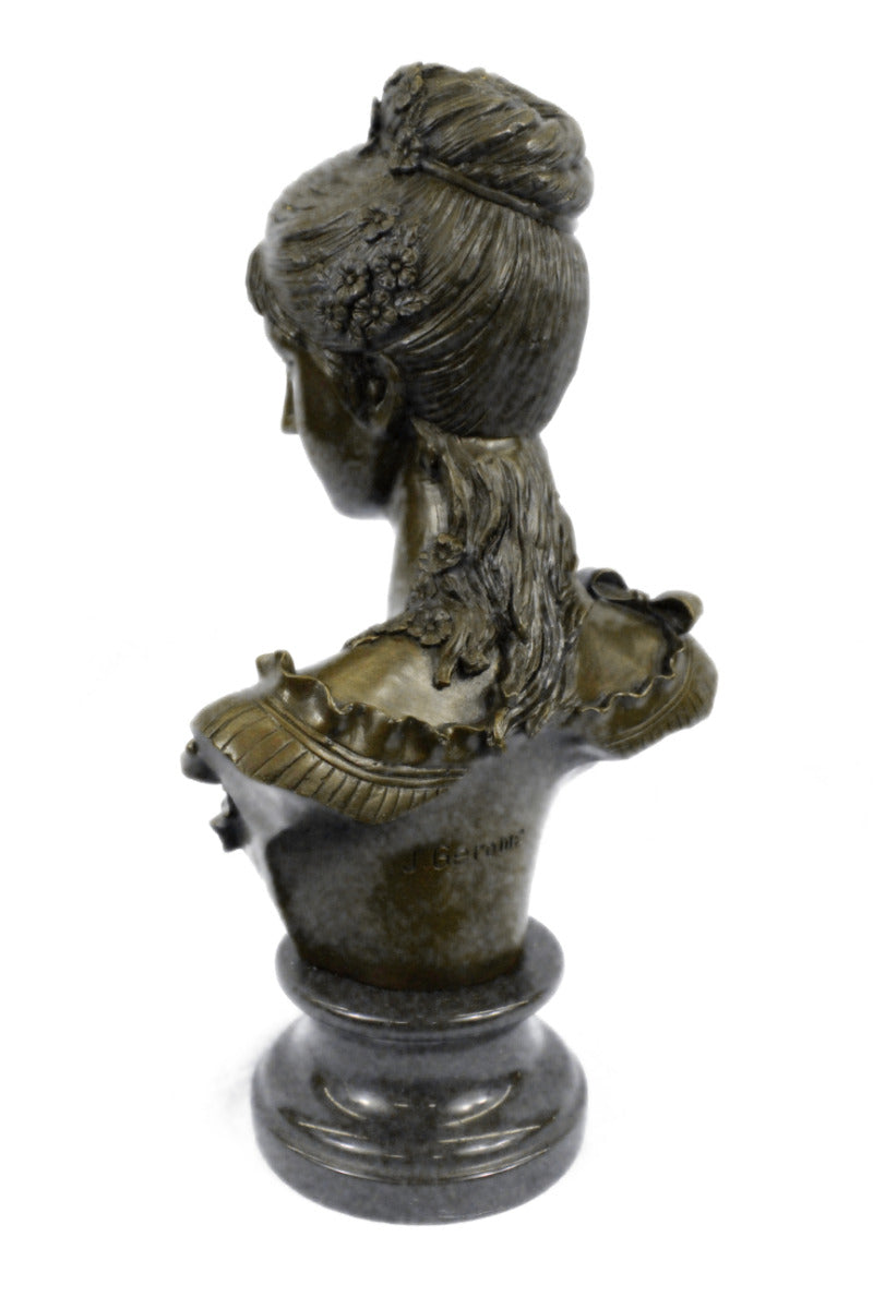 Grecian Goddess Classic Beauty Female Bust Bronze Marble Statue Sculpture Gift