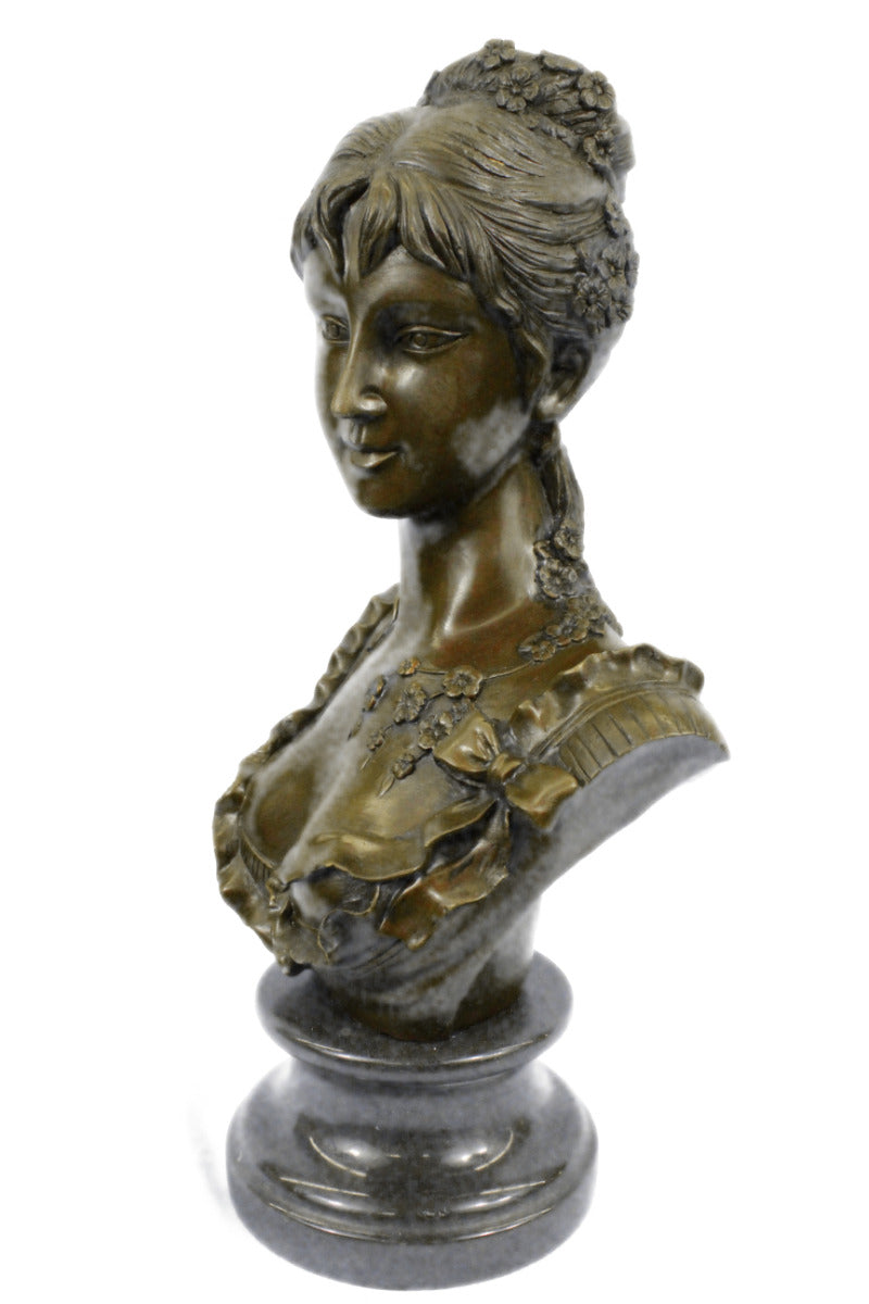Grecian Goddess Classic Beauty Female Bust Bronze Marble Statue Sculpture Gift