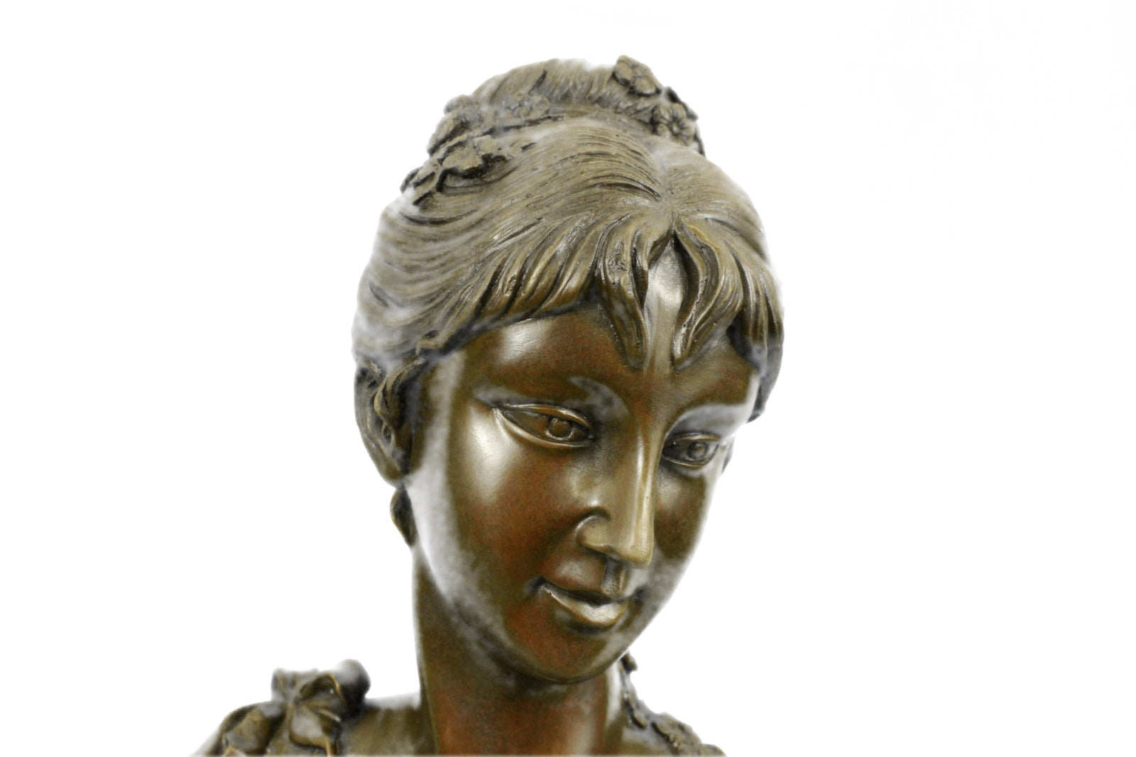 Grecian Goddess Classic Beauty Female Bust Bronze Marble Statue Sculpture Gift