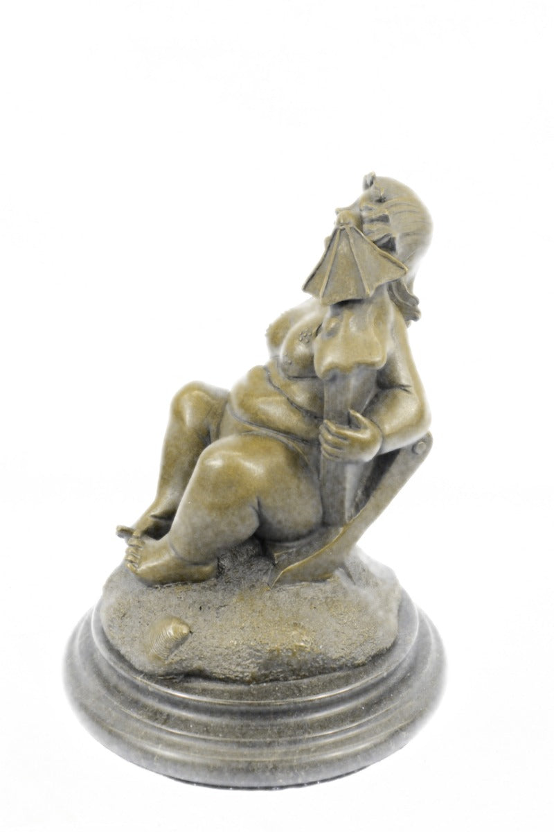 Full Figure Woman Tribute to Fernando Botero Bronze Sculpture Statue Figurine