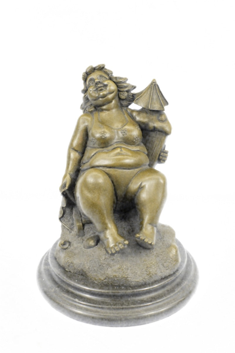 Full Figure Woman Tribute to Fernando Botero Bronze Sculpture Statue Figurine