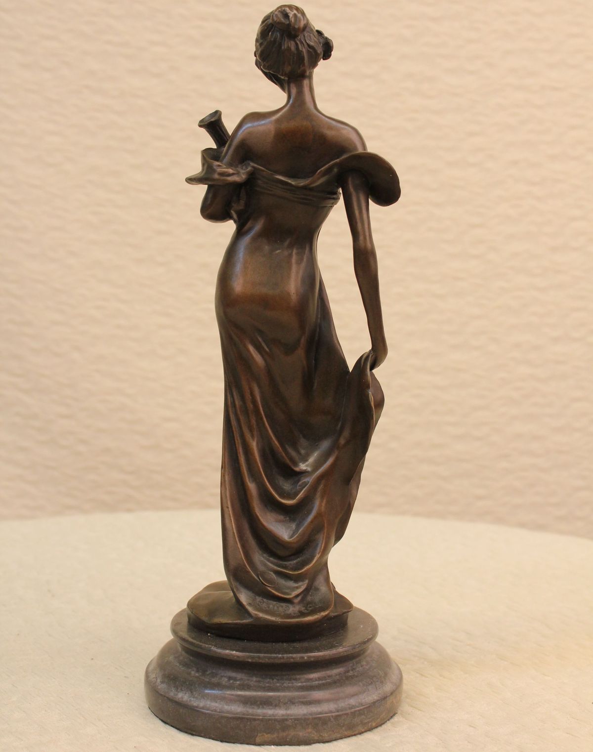Sculpture Elegant Signed Art Nouveau Female Bronze Statue Patoue Sculpture Deal